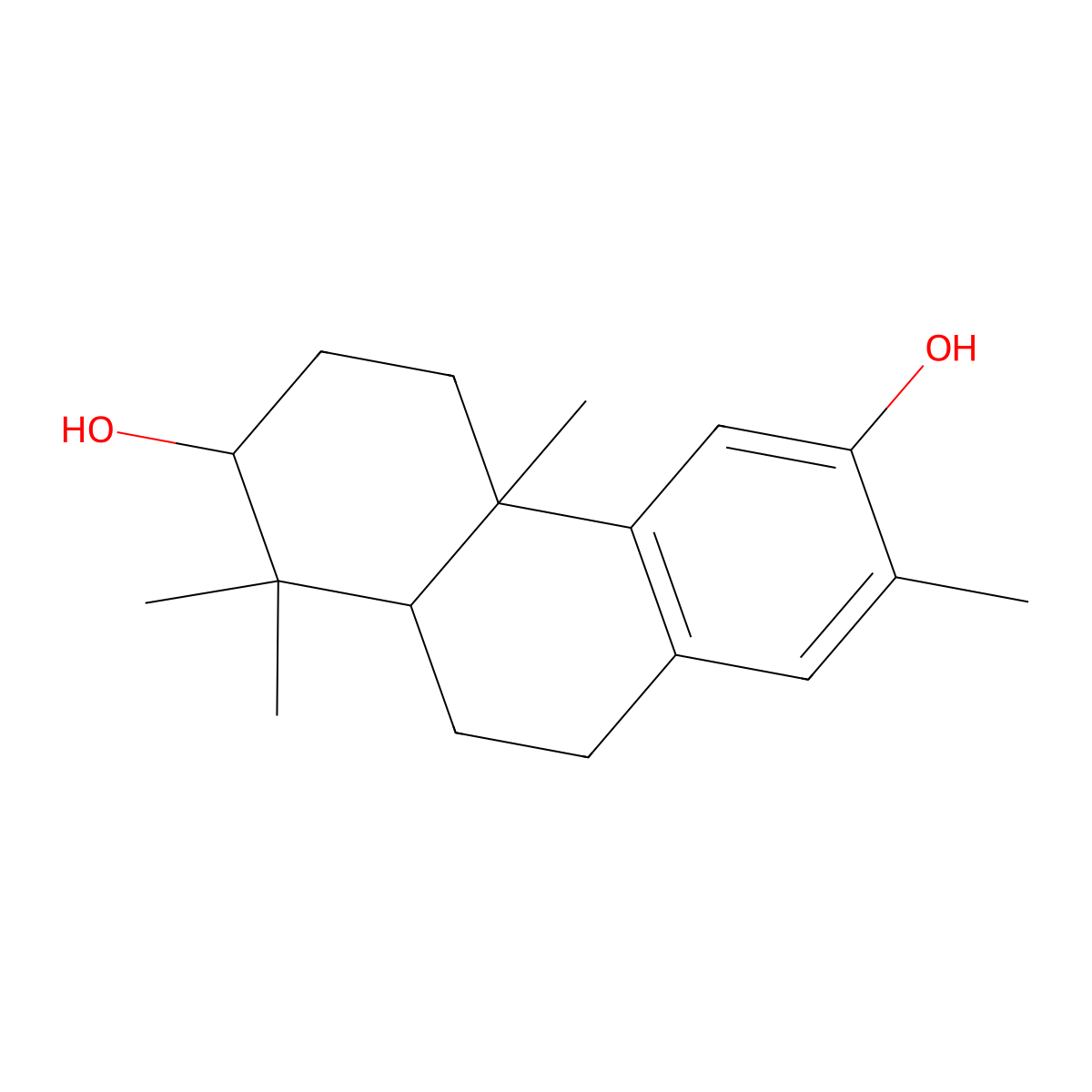 1,1,4a,7-Tetramethyl-2,3,4,9,10,10a-hexahydrophenanthrene-2,6-diol molecular structure, CAS 769140-74-1