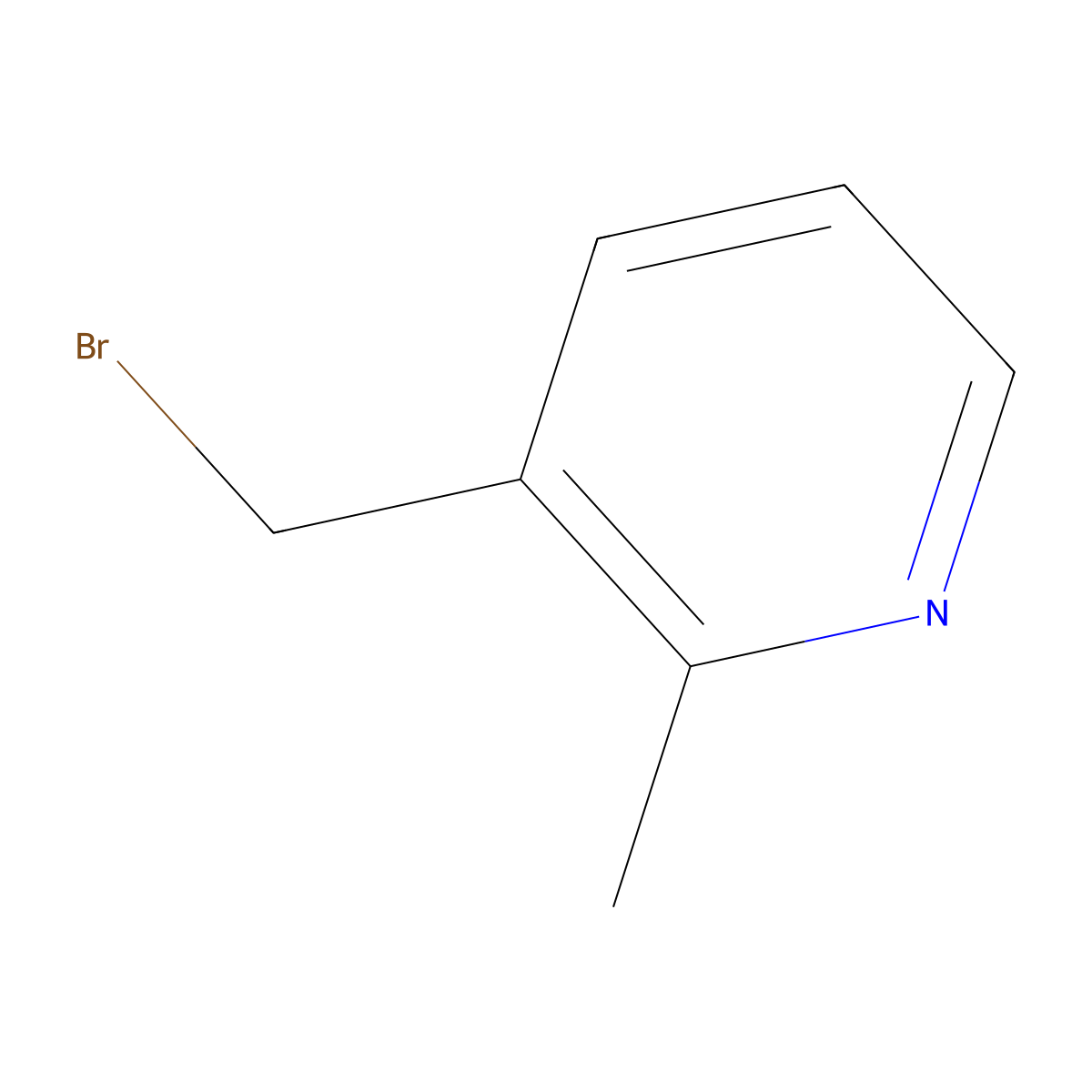 3-(Bromomethyl)-2-methylpyridine molecular structure, CAS 76915-53-2