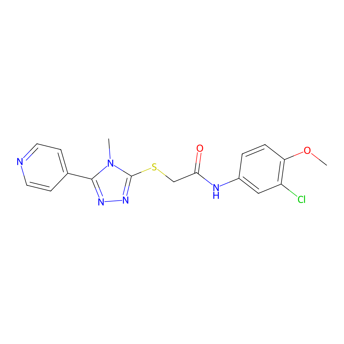 N-(3-chloro-4-methoxyphenyl)-2-{[4-methyl-5-(pyridin-4-yl)-4H-1,2,4-triazol-3-yl]sulfanyl}acetamide molecular structure, CAS 769154-80-5