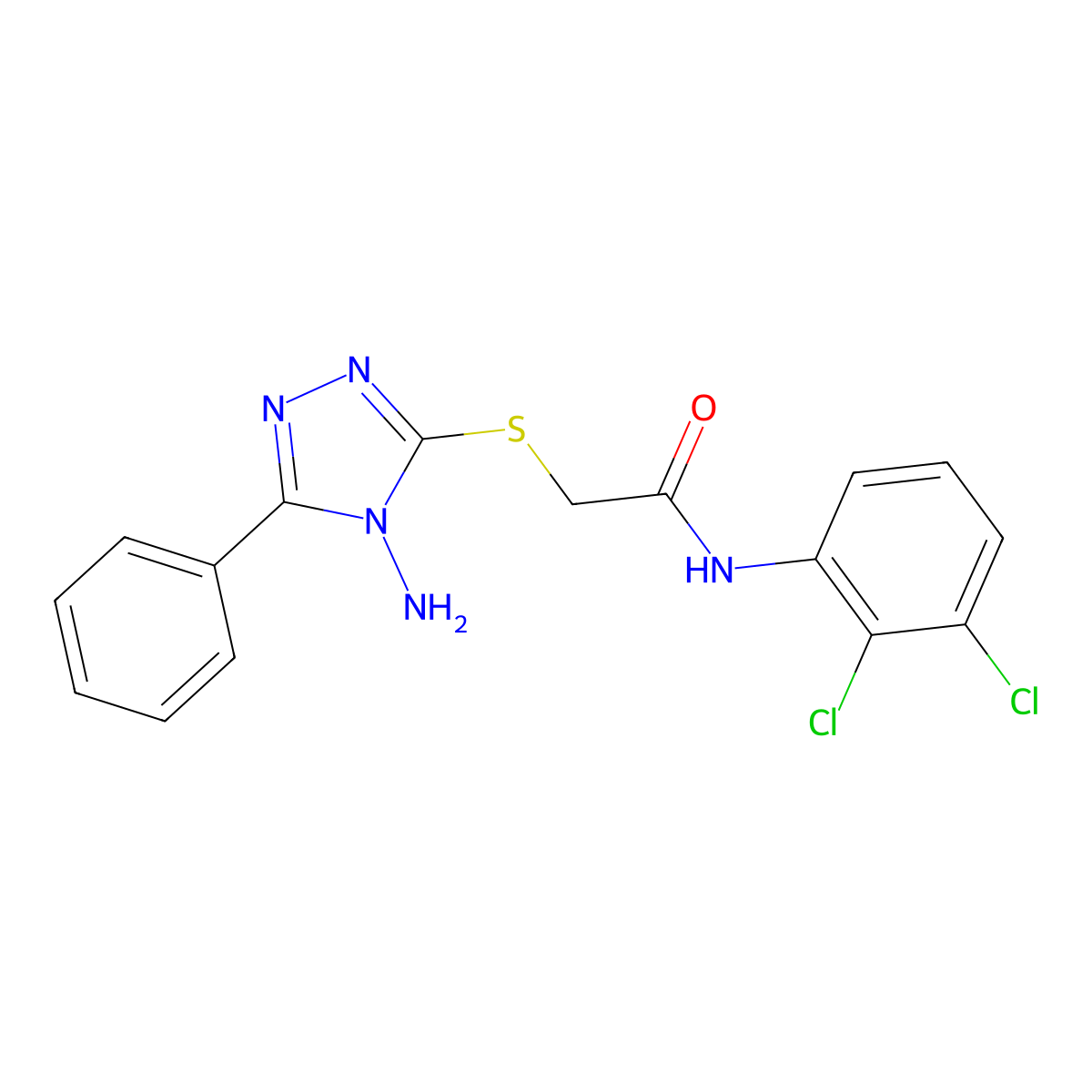 2-[(4-amino-5-phenyl-4H-1,2,4-triazol-3-yl)sulfanyl]-N-(2,3-dichlorophenyl)acetamide molecular structure, CAS 769155-56-8
