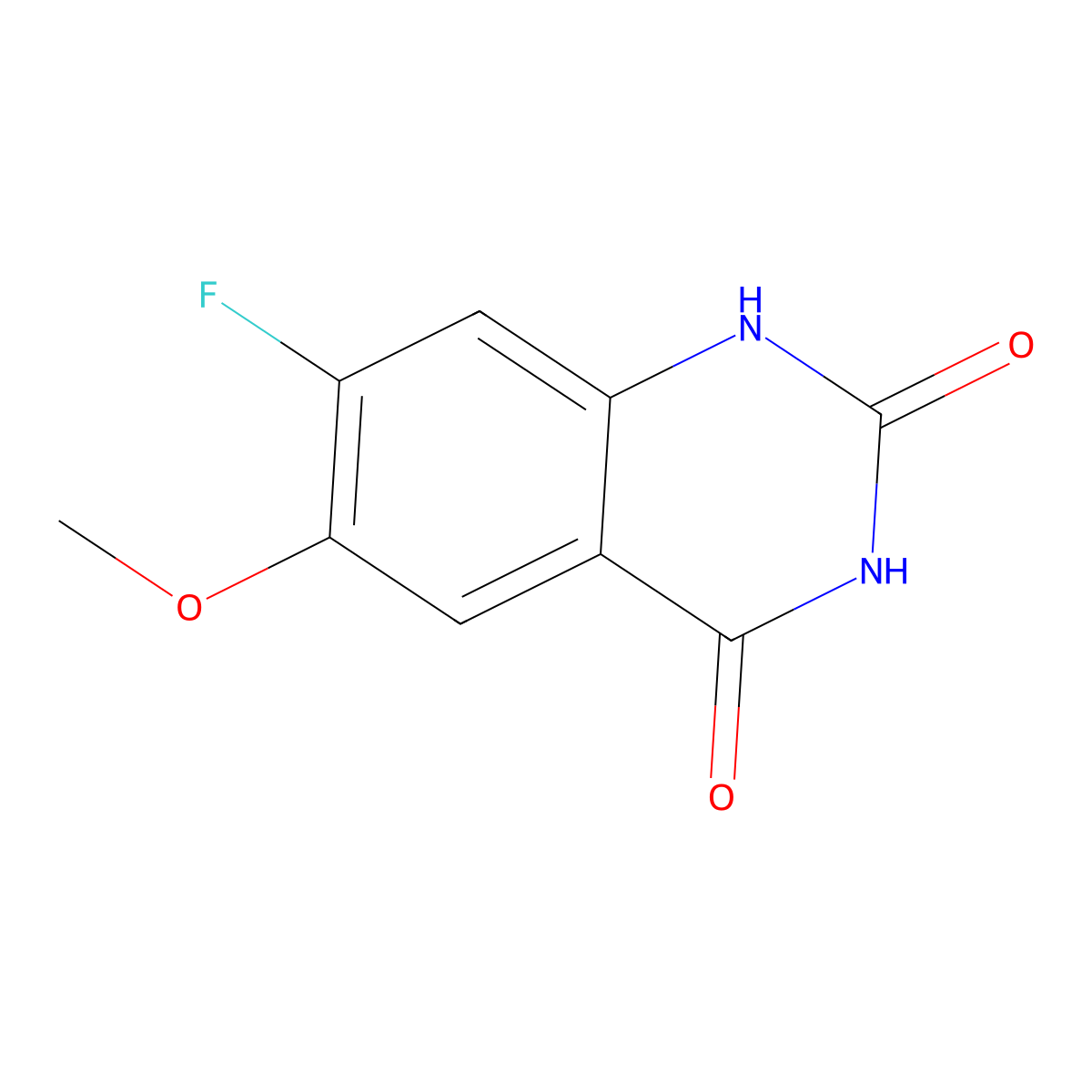 7-Fluoro-6-methoxyquinazoline-2,4-diol molecular structure, CAS 769158-25-0