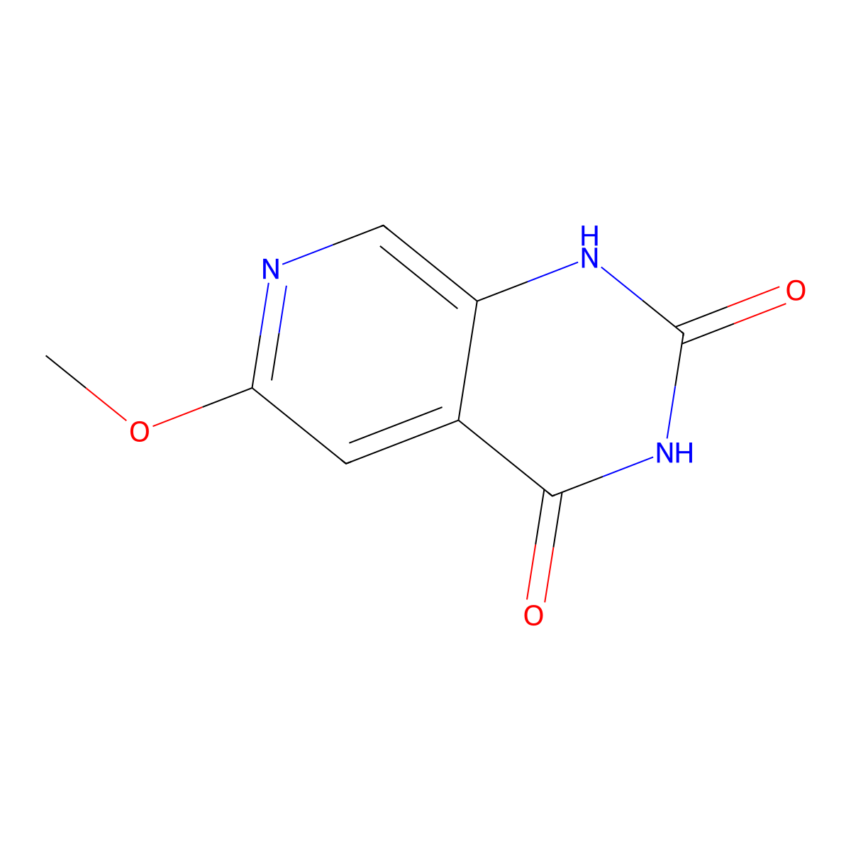 6-Methoxypyrido[3,4-d]pyrimidine-2,4-diol molecular structure, CAS 769158-28-3