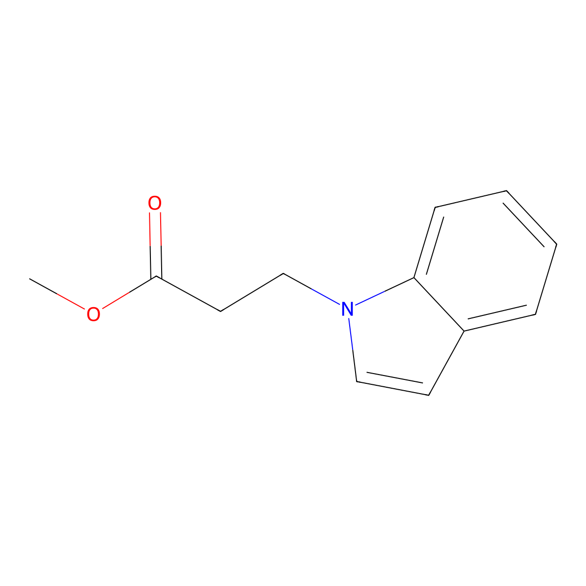 Methyl 3-(1H-indol-1-yl)propanoate molecular structure, CAS 76916-49-9