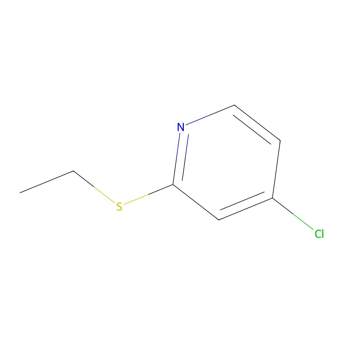 4-Chloro-2-(ethylthio)pyridine molecular structure, CAS 769163-28-2