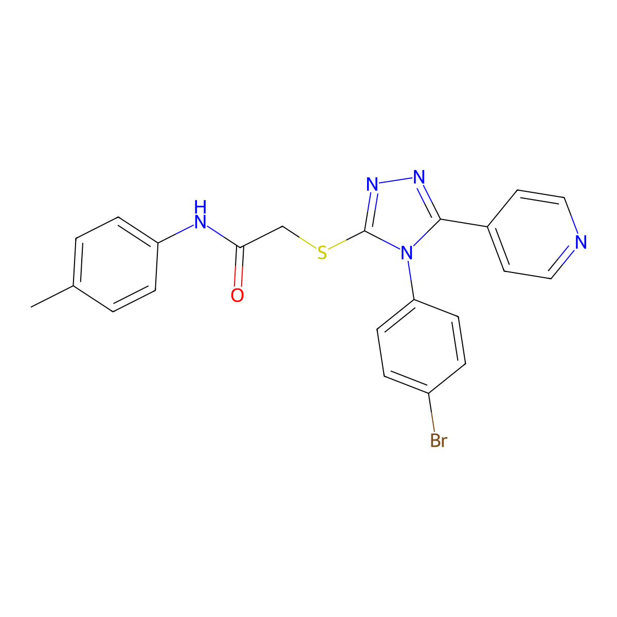 2-{[4-(4-bromophenyl)-5-(pyridin-4-yl)-4H-1,2,4-triazol-3-yl]sulfanyl}-N-(4-methylphenyl)acetamide molecular structure, CAS 769165-64-2