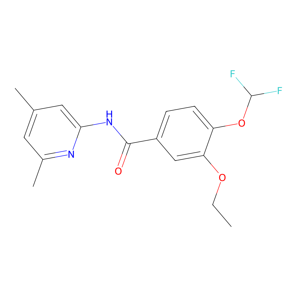 4-(difluoromethoxy)-N-(4,6-dimethylpyridin-2-yl)-3-ethoxybenzamide molecular structure, CAS 769166-10-1