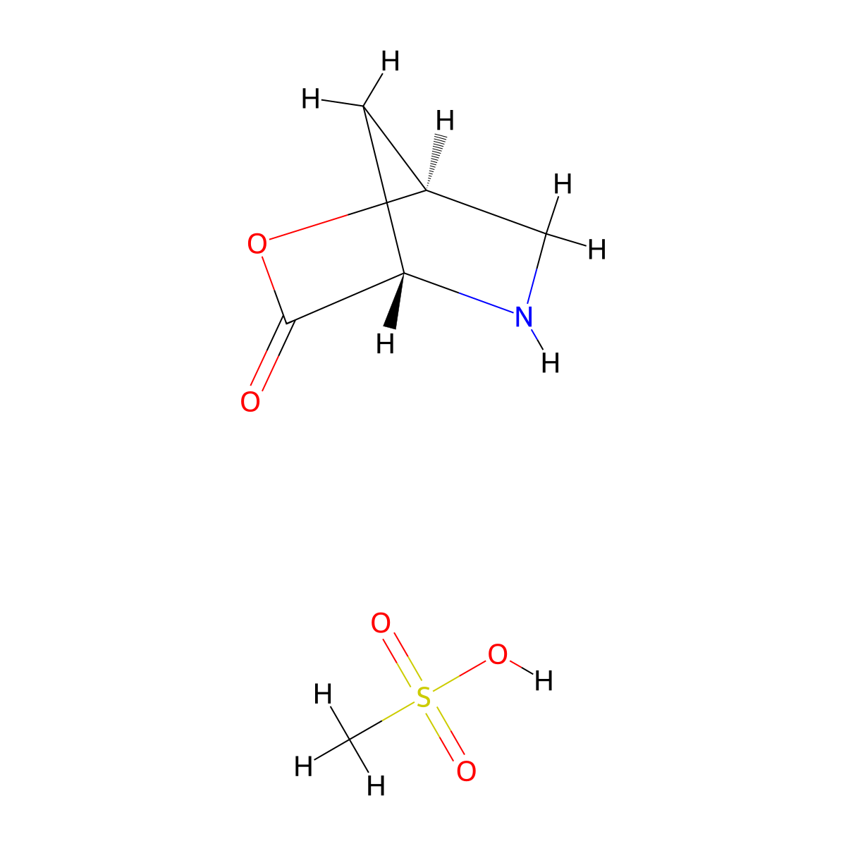 (1S,4S)-2-oxa-5-azabicyclo[2.2.1]heptan-3-one methanesulfonate molecular structure, CAS 769167-53-5