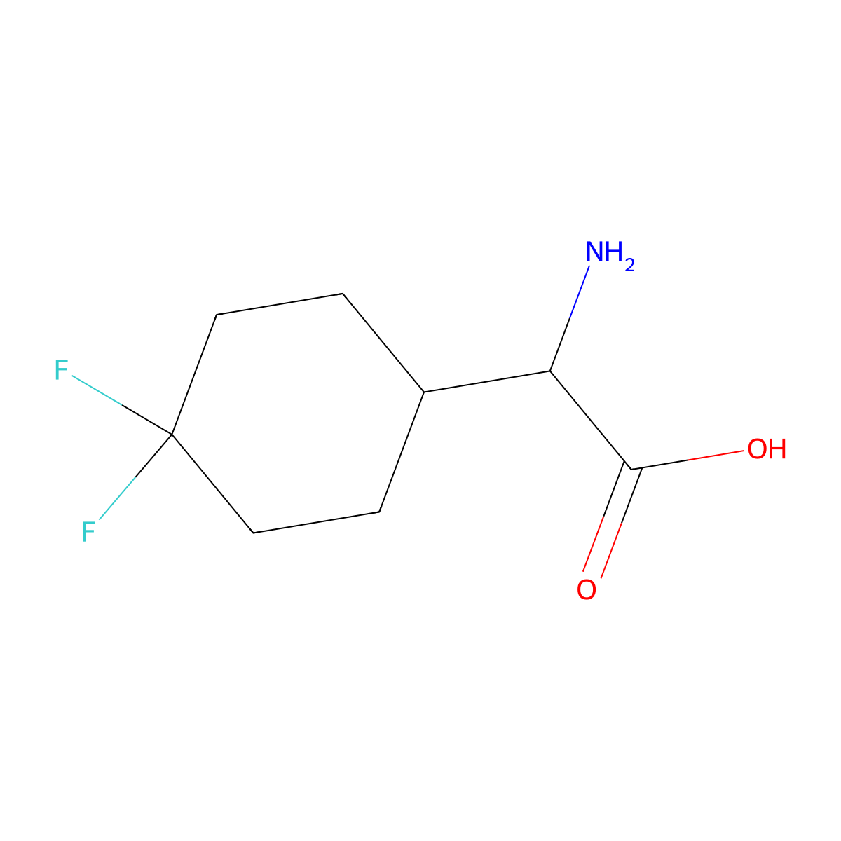 2-Amino-2-(4,4-difluorocyclohexyl)acetic acid molecular structure, CAS 769169-46-2