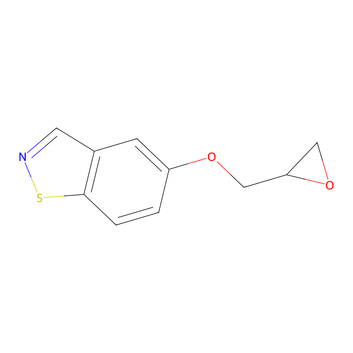 5-(Oxiranylmethoxy)-1,2-benzisothiazole molecular structure, CAS 76919-33-0