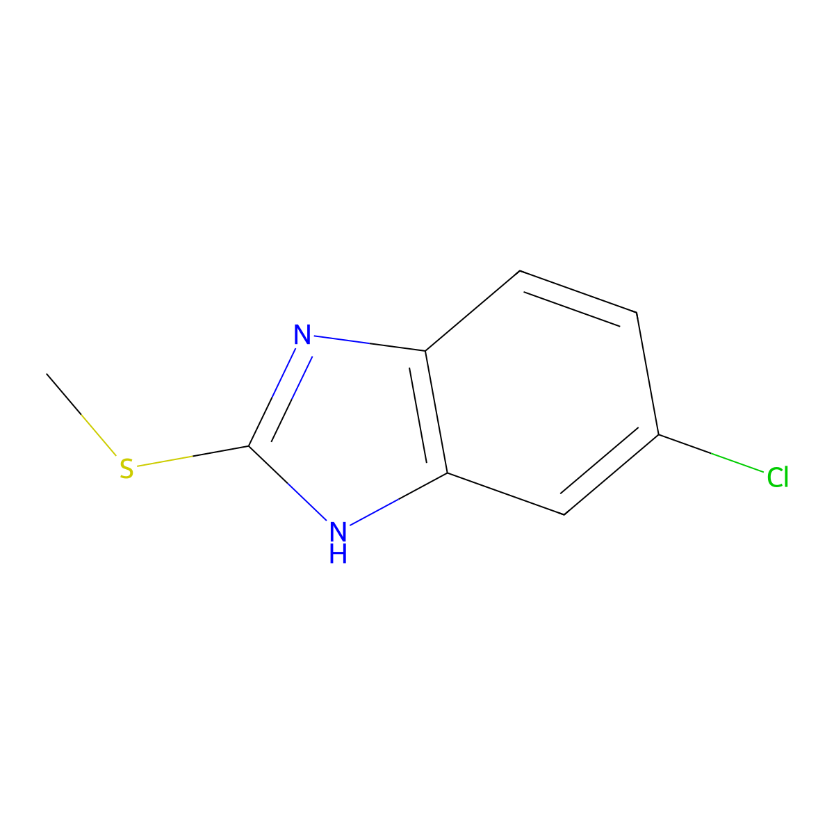 6-Chloro-2-(methylsulfanyl)-1H-benzimidazole molecular structure, CAS 7692-57-1