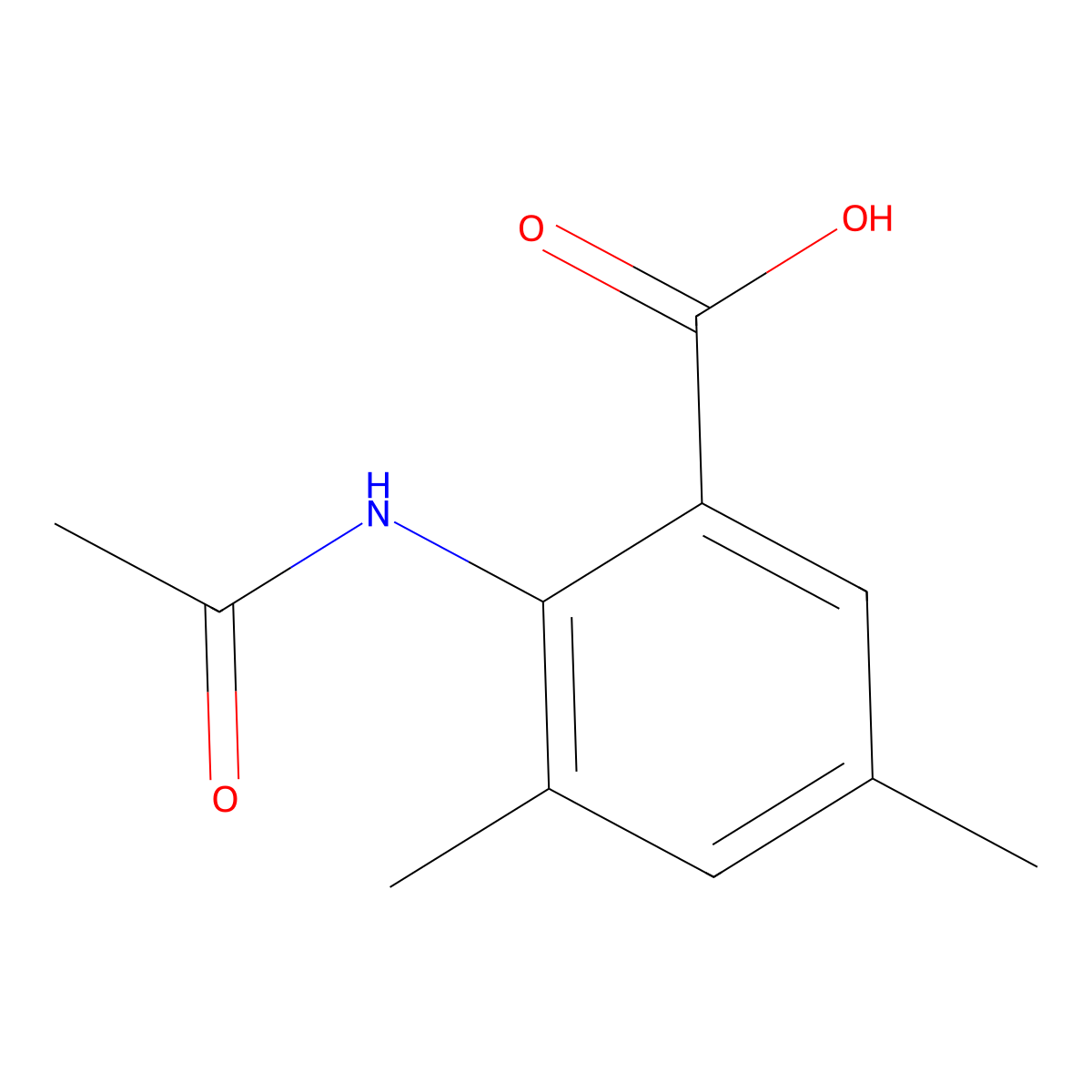 2-Acetamido-3,5-dimethylbenzoic acid molecular structure, CAS 7692-64-0
