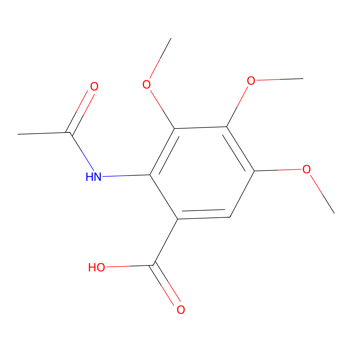 2-Acetamido-3,4,5-trimethoxybenzoic acid molecular structure, CAS 7692-69-5