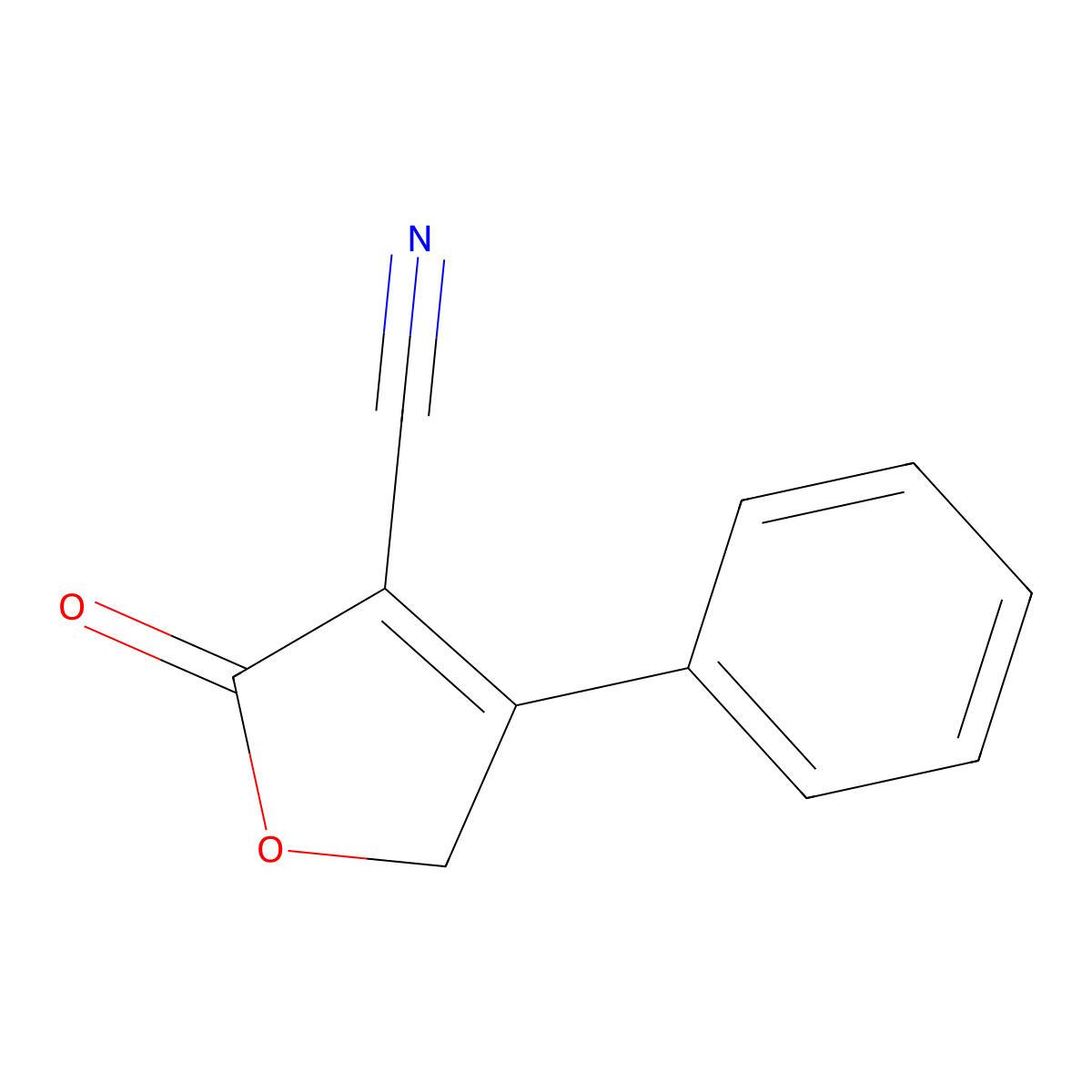 2-Oxo-4-phenyl-2,5-dihydrofuran-3-carbonitrile molecular structure, CAS 7692-89-9