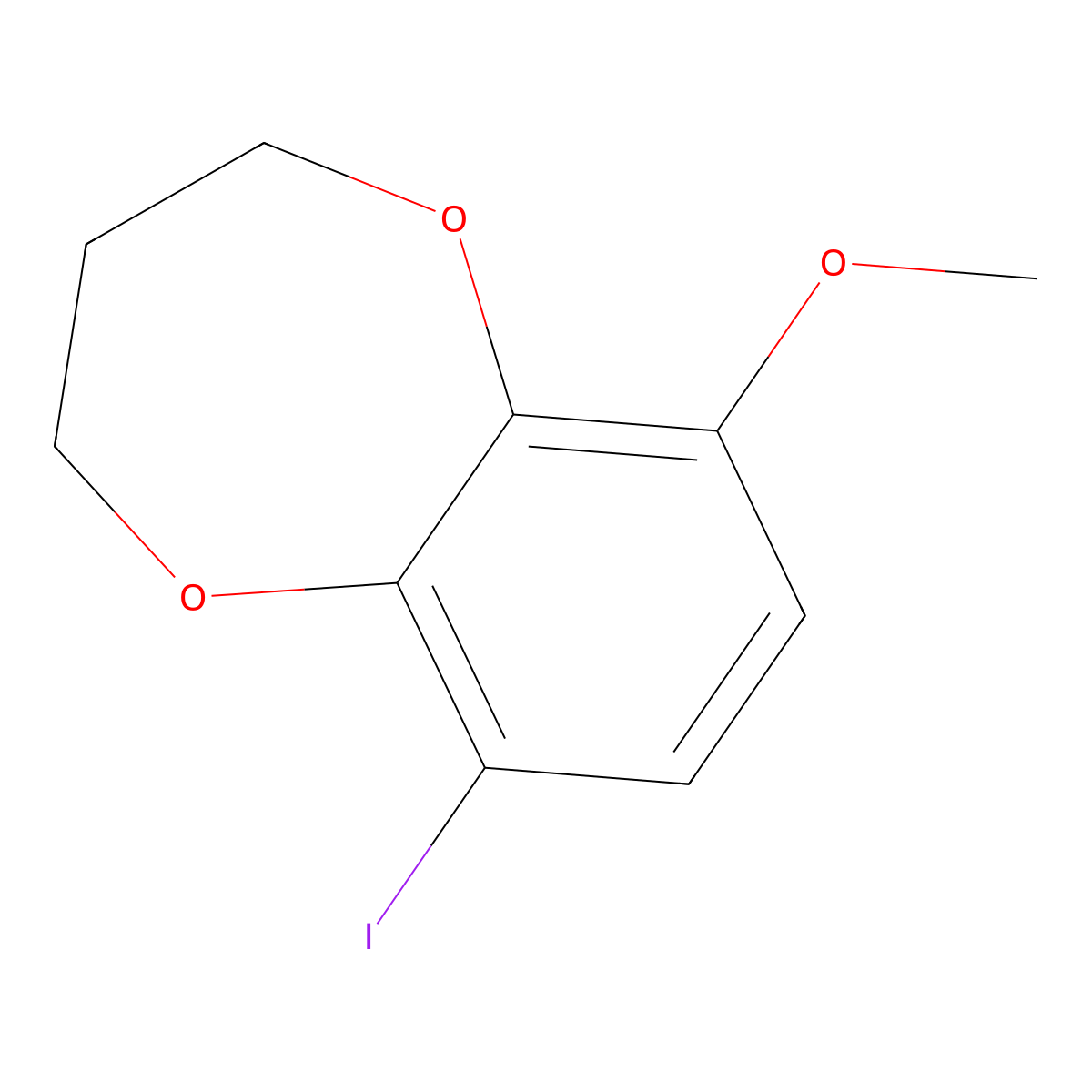6-iodo-9-methoxy-3,4-dihydro-2H-1,5-benzodioxepine molecular structure, CAS 76921-16-9