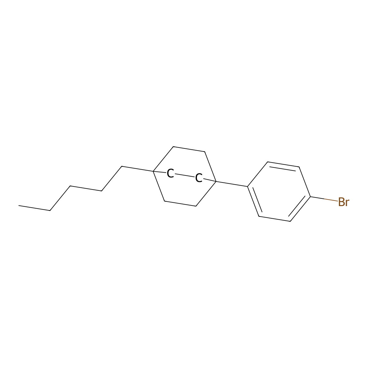 1-(4-Bromophenyl)-4-pentylbicyclo[2.2.2]octane molecular structure, CAS 76921-48-7