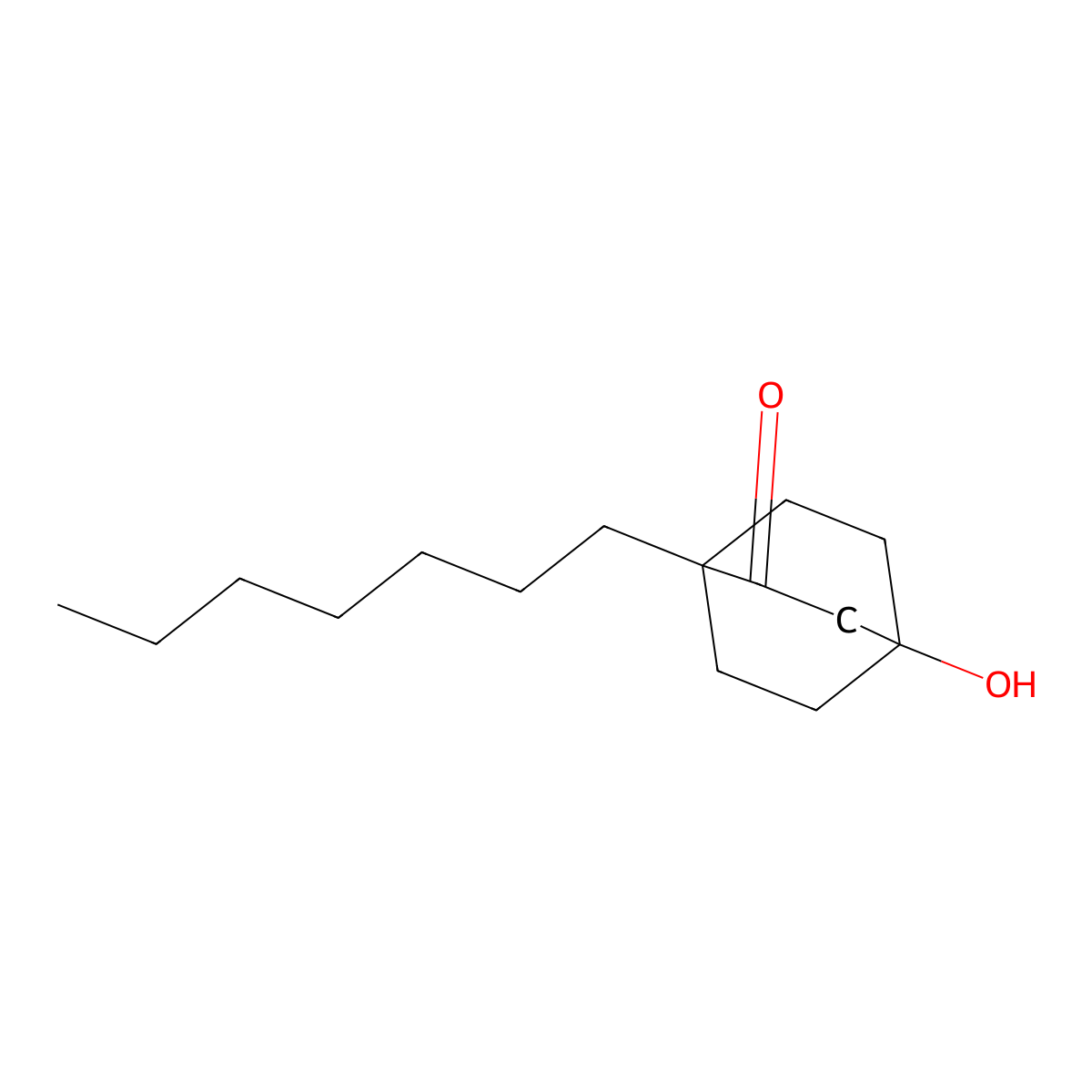 1-Heptyl-4-hydroxybicyclo[2.2.2]octan-2-one molecular structure, CAS 76921-56-7