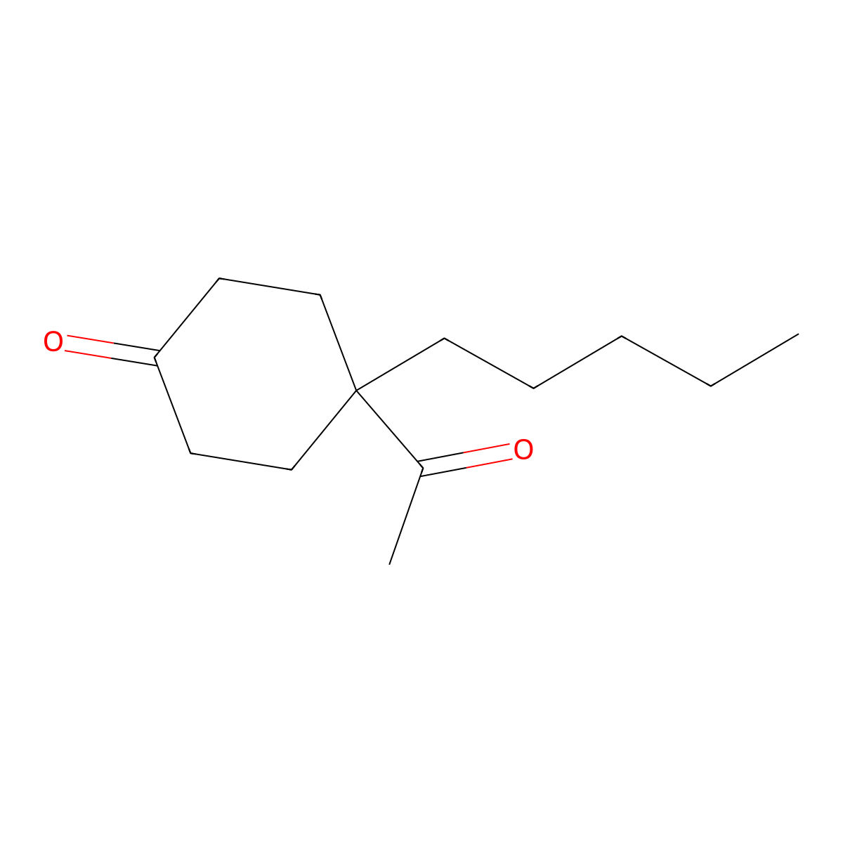4-Acetyl-4-pentylcyclohexan-1-one molecular structure, CAS 76921-65-8