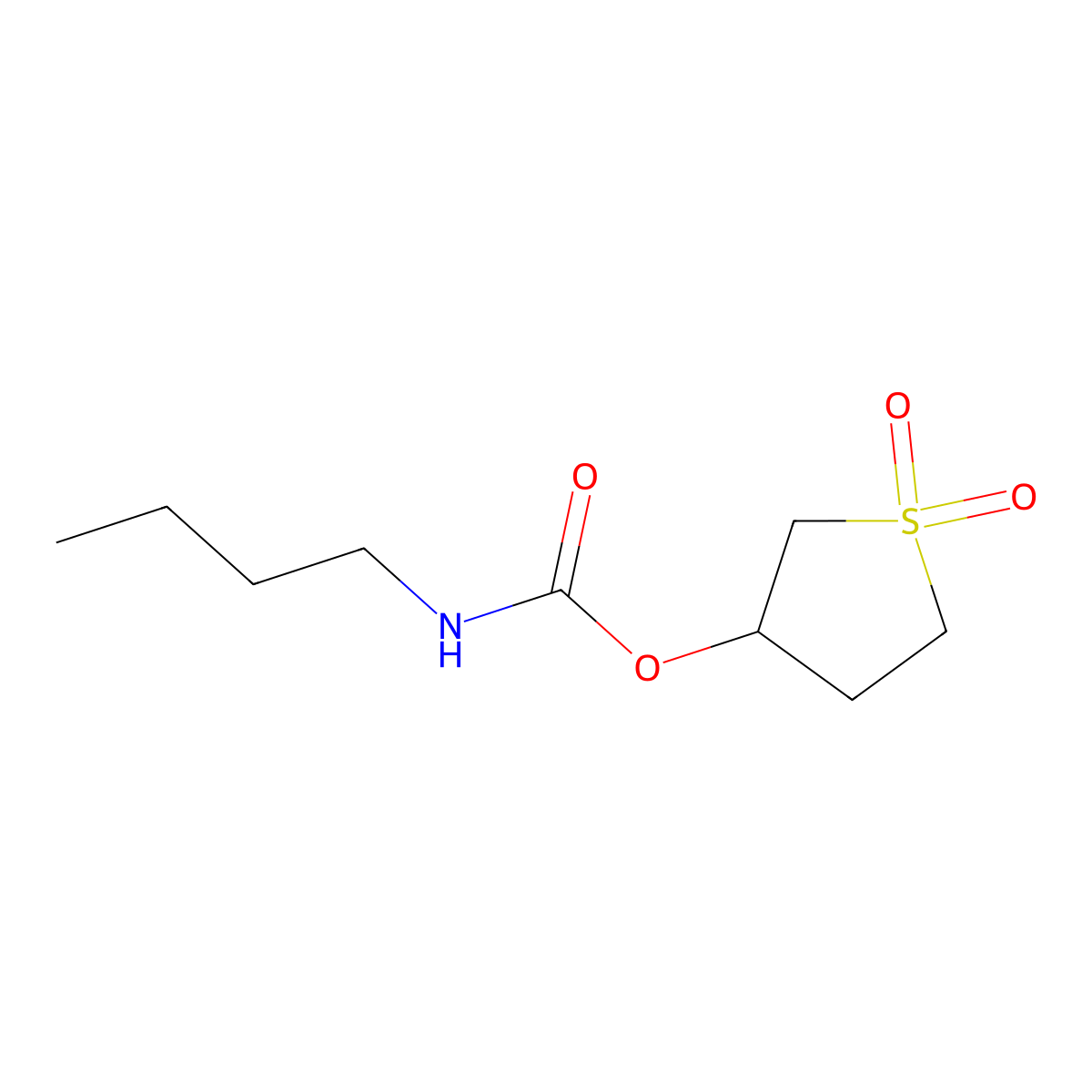 1,1-Dioxidotetrahydrothiophen-3-yl butylcarbamate molecular structure, CAS 76924-18-0