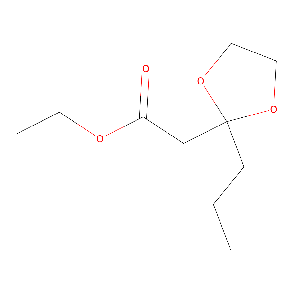 Ethyl (2-propyl-1,3-dioxolan-2-yl)acetate molecular structure, CAS 76924-94-2