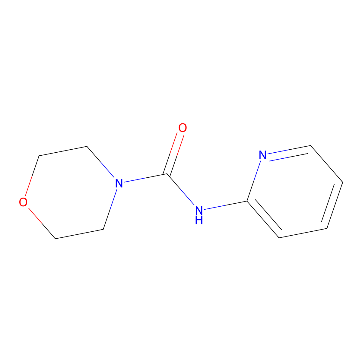 N-(pyridin-2-yl)morpholine-4-carboxamide molecular structure, CAS 76925-45-6