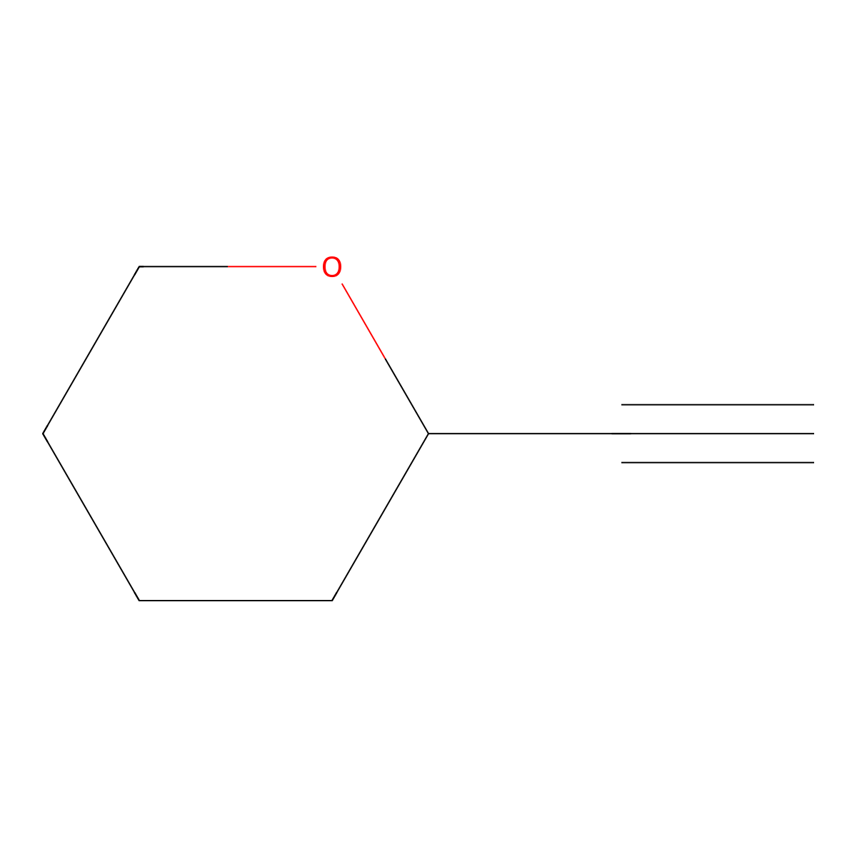 2-Ethynyloxane molecular structure, CAS 76928-53-5