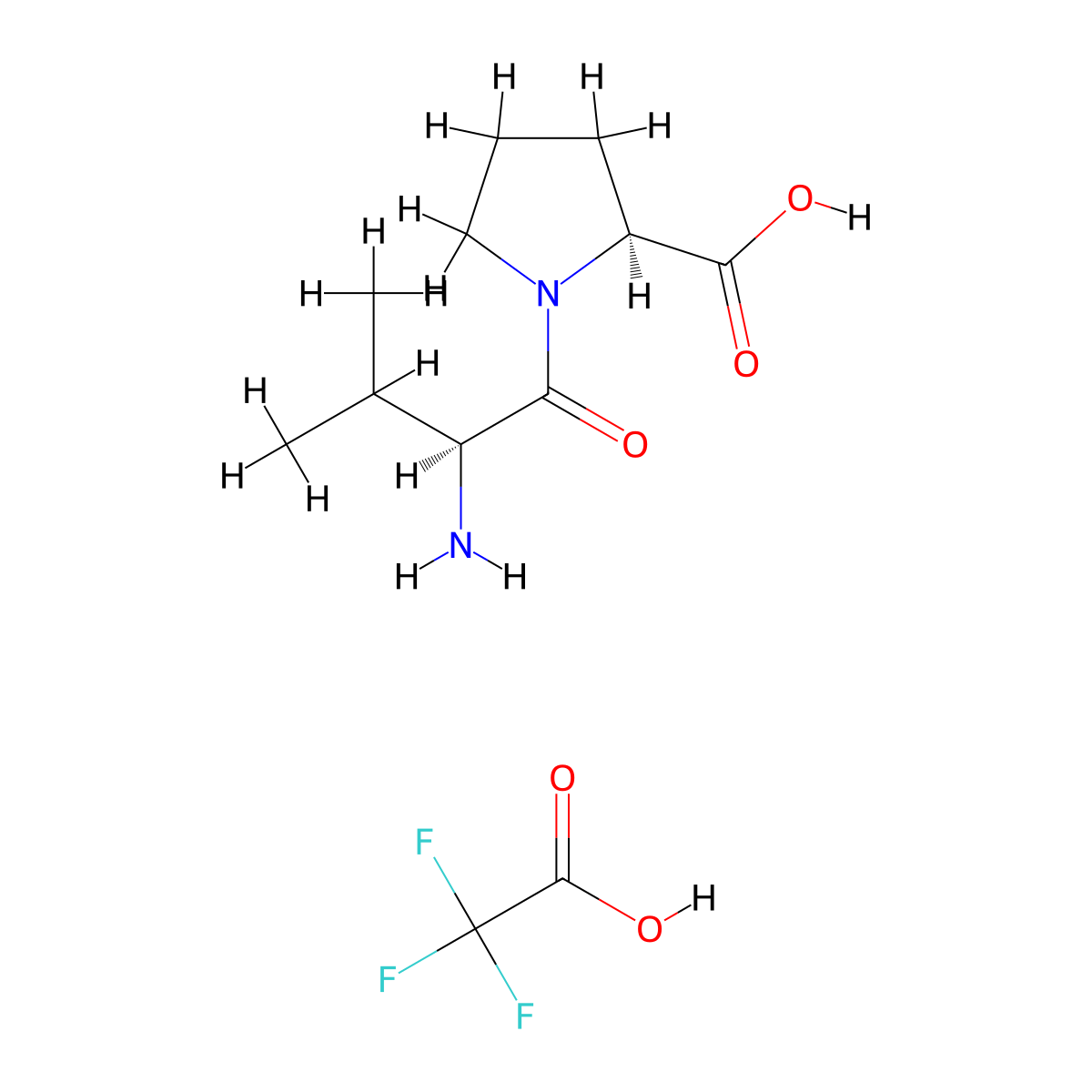 (2S)-1-[(2S)-2-Amino-3-methylbutanoyl]pyrrolidine-2-carboxylic acid;2,2,2-trifluoroacetic acid molecular structure, CAS 76931-92-5