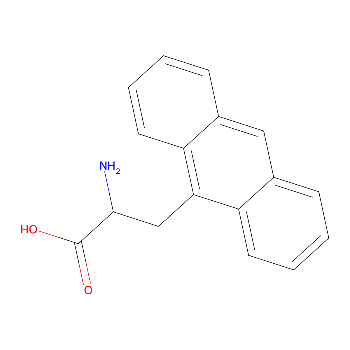 2-Amino-3-(9-anthryl)propanoic acid molecular structure, CAS 76932-40-6