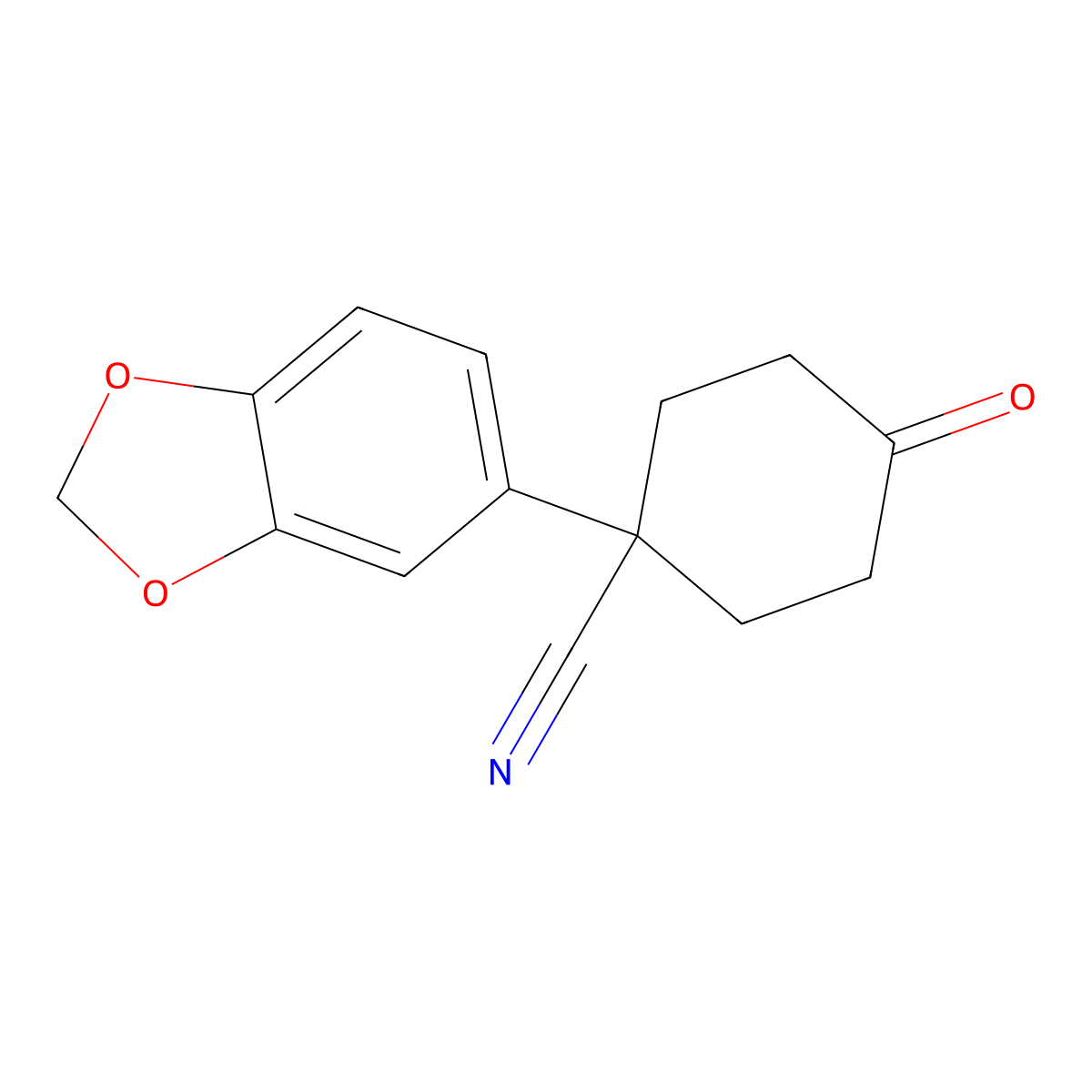 4-Cyano-4-(3,4-methylenedioxyphenyl)cyclohexanone molecular structure, CAS 76934-82-2
