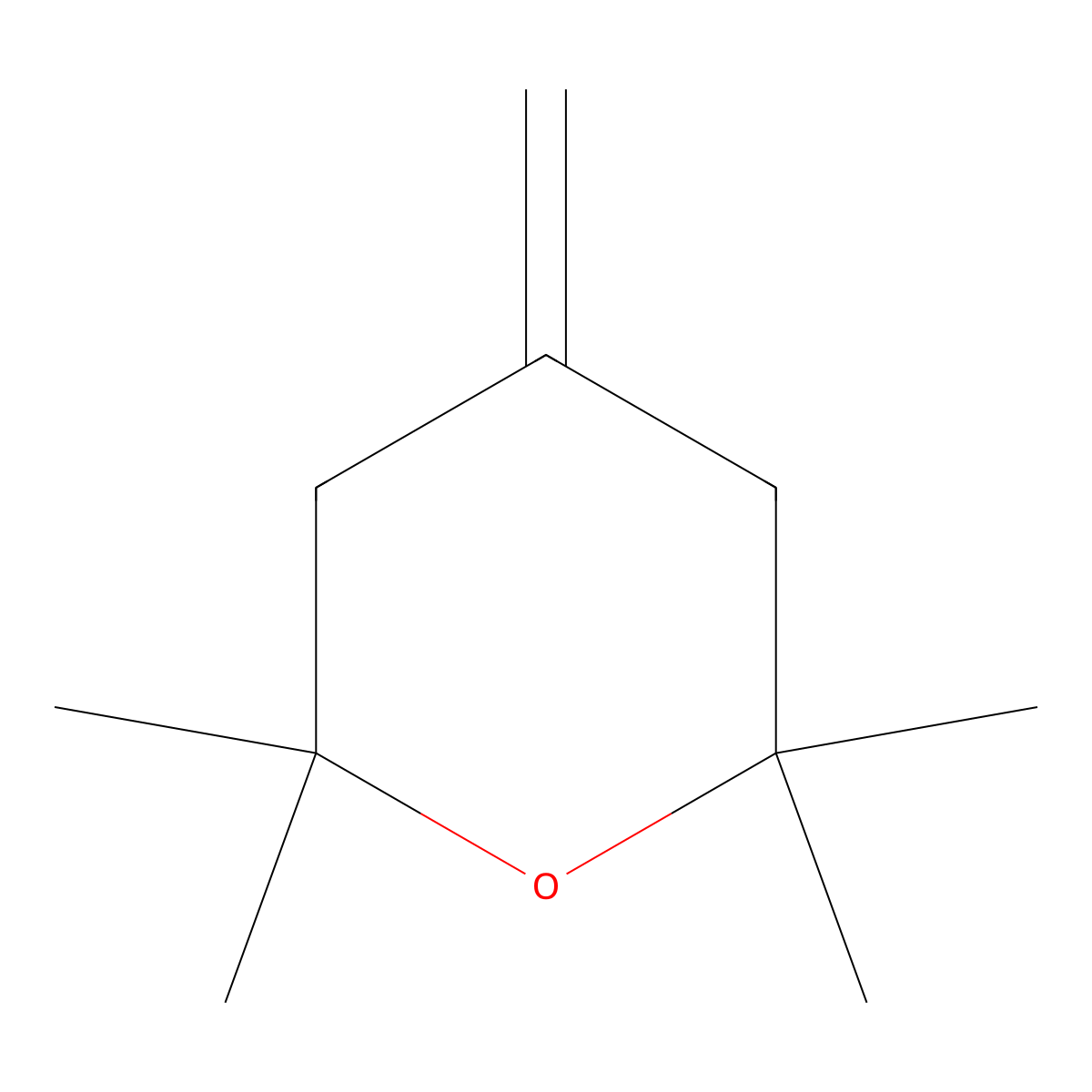 2,2,6,6-Tetramethyl-4-methylideneoxane molecular structure, CAS 76935-94-9