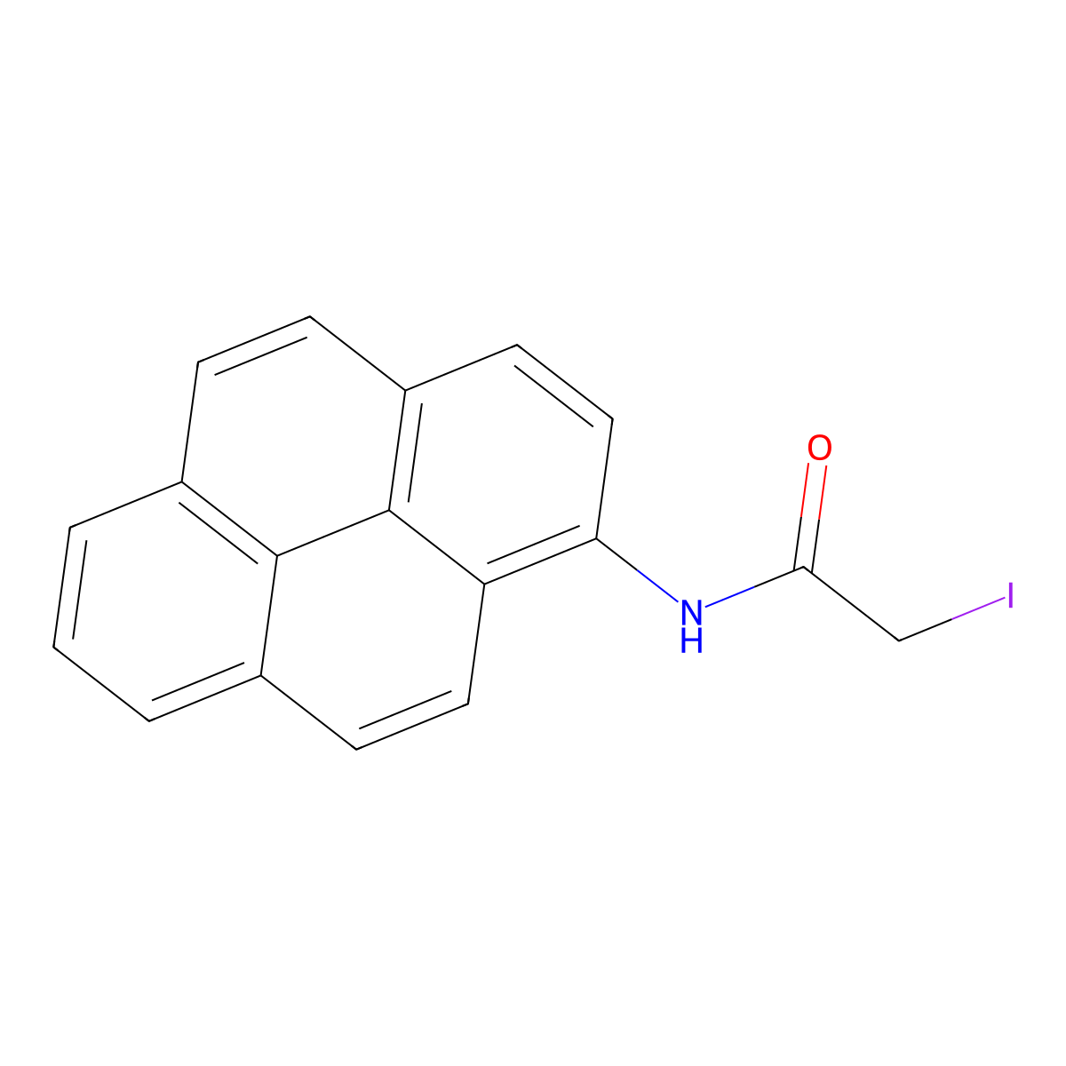 N-(1-Pyrenyl)iodoacetamide molecular structure, CAS 76936-87-3