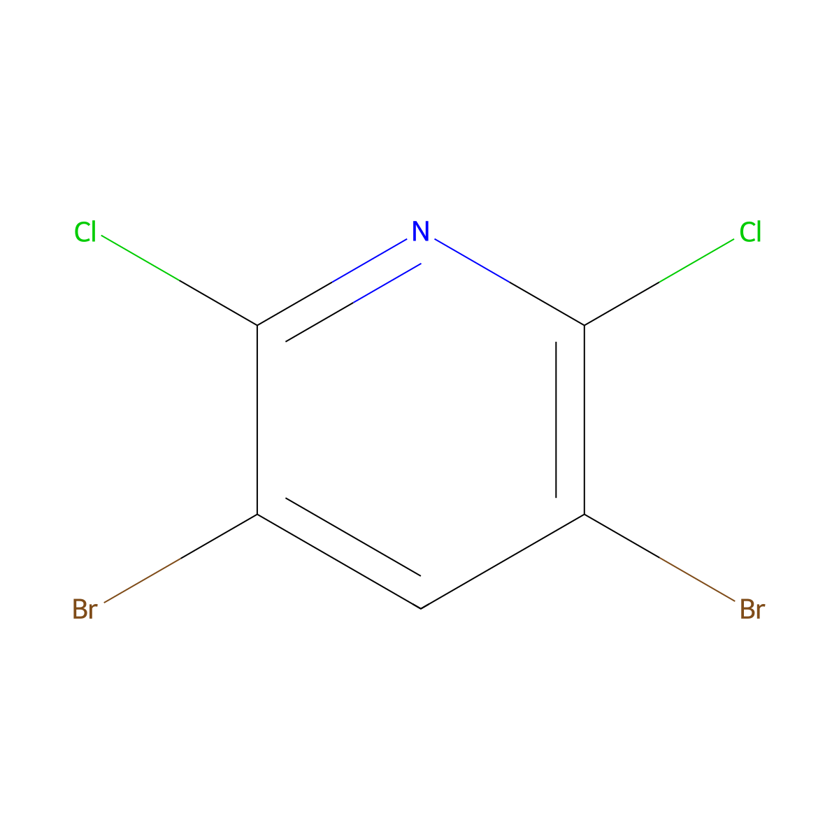 3,5-Dibromo-2,6-dichloropyridine molecular structure, CAS 76942-23-9