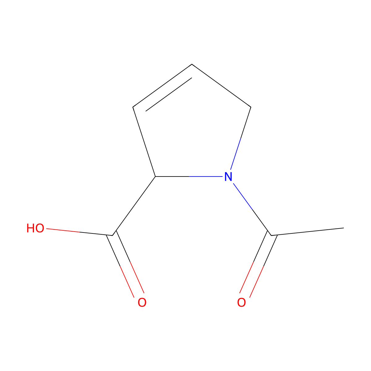 1-Acetyl-2,5-dihydro-1H-pyrrole-2-carboxylic acid molecular structure, CAS 76945-40-9