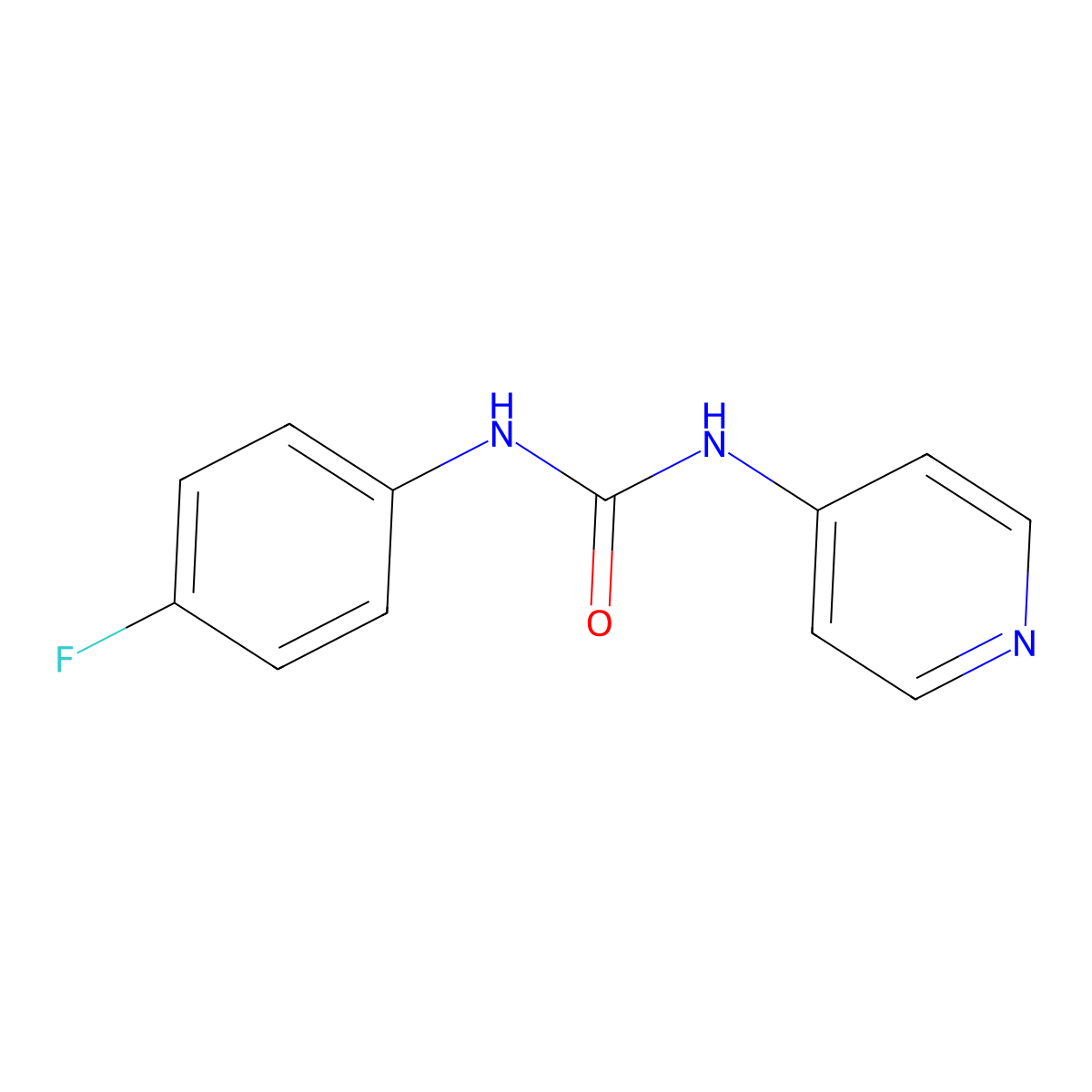 N-(4-Fluorophenyl)-N'-pyridin-4-ylurea molecular structure, CAS 76947-67-6