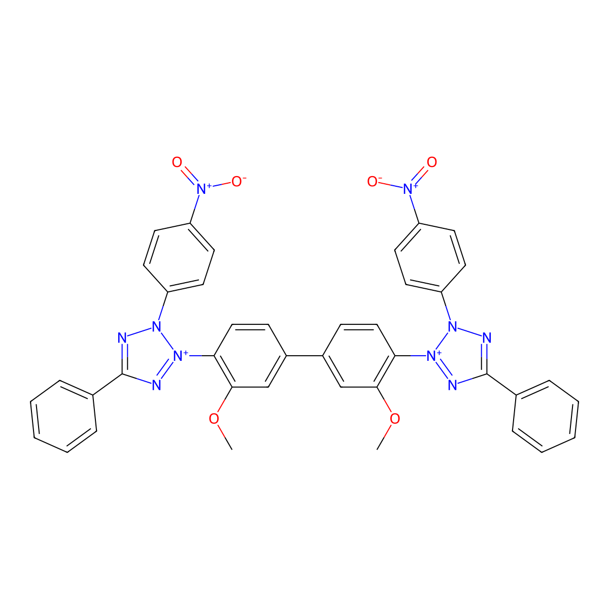 Nitro Blue Tetrazolium molecular structure, CAS 7695-60-5