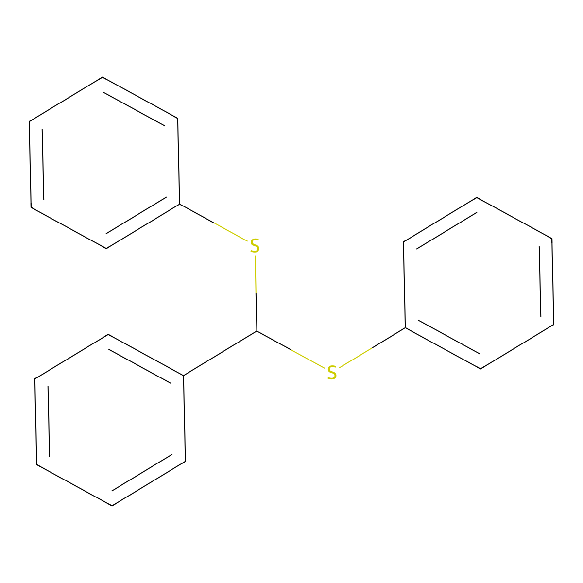 Alpha,alpha-bis(phenylthio)toluene molecular structure, CAS 7695-69-4