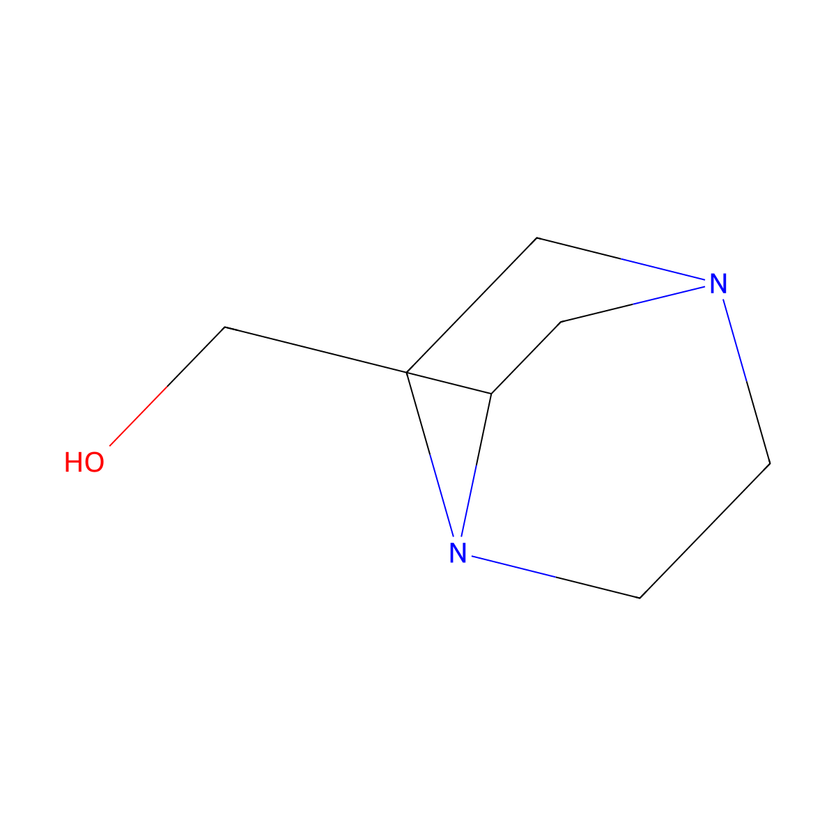 (1,4-Diazabicyclo(2.2.2)octane-2-yl)methanol molecular structure, CAS 76950-43-1