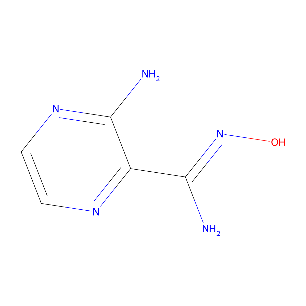 3-Amino-N-hydroxypyrazine-2-carboximidamide molecular structure, CAS 76952-35-7