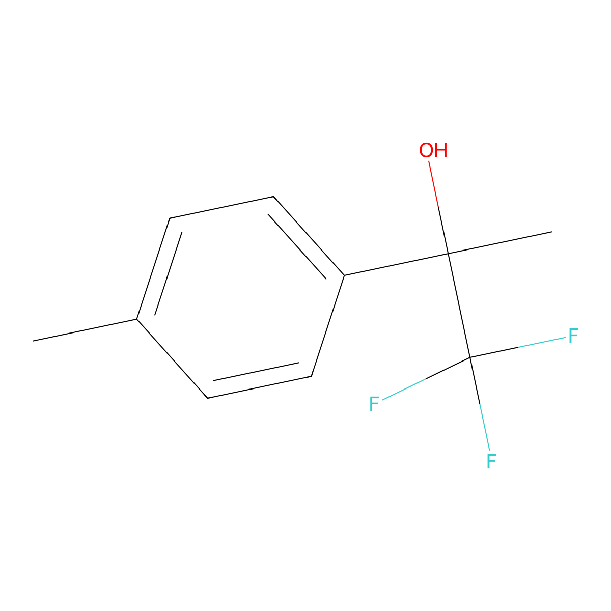 alpha,4-Dimethyl-alpha-(trifluoromethyl)benzenemethanol molecular structure, CAS 76953-97-4