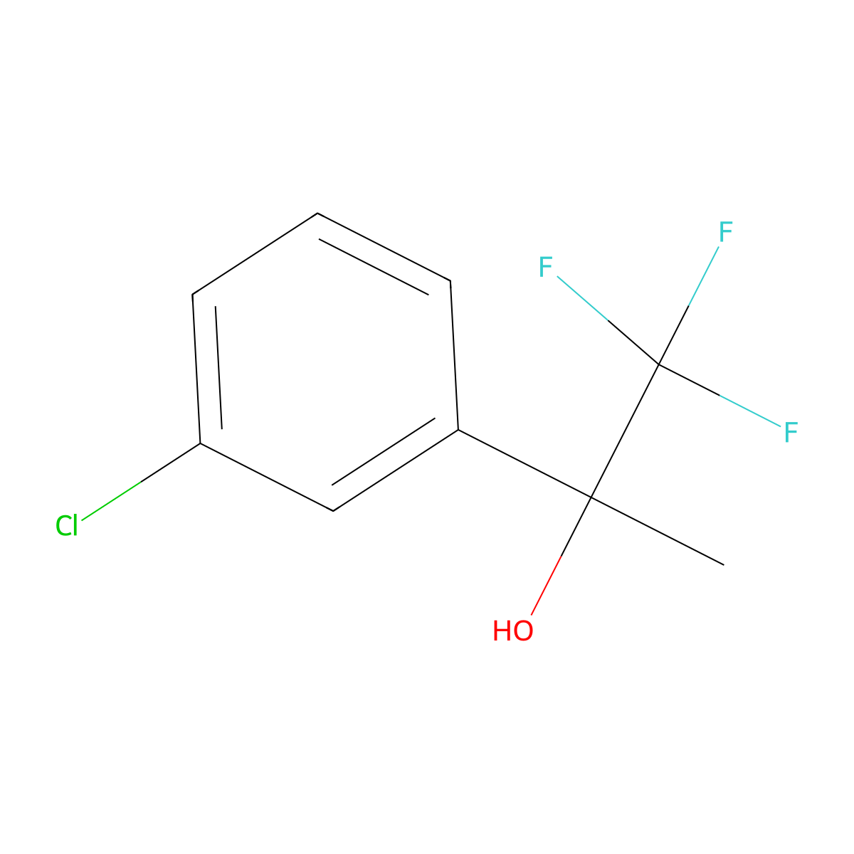 3-Chloro-|A-methyl-|A-(trifluoromethyl)benzenemethanol molecular structure, CAS 76953-99-6