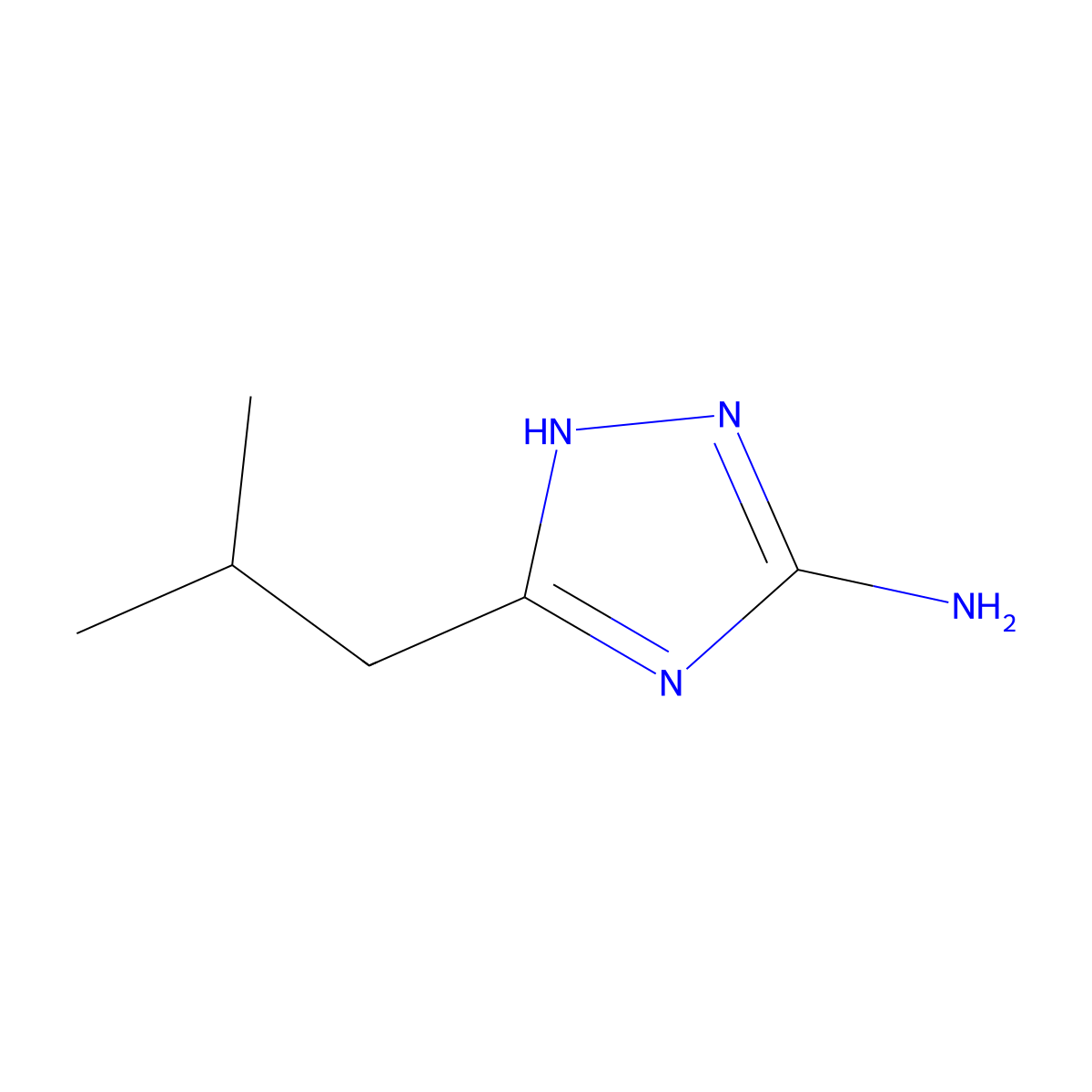 5-Isobutyl-4H-1,2,4-triazol-3-amine molecular structure, CAS 76955-95-8