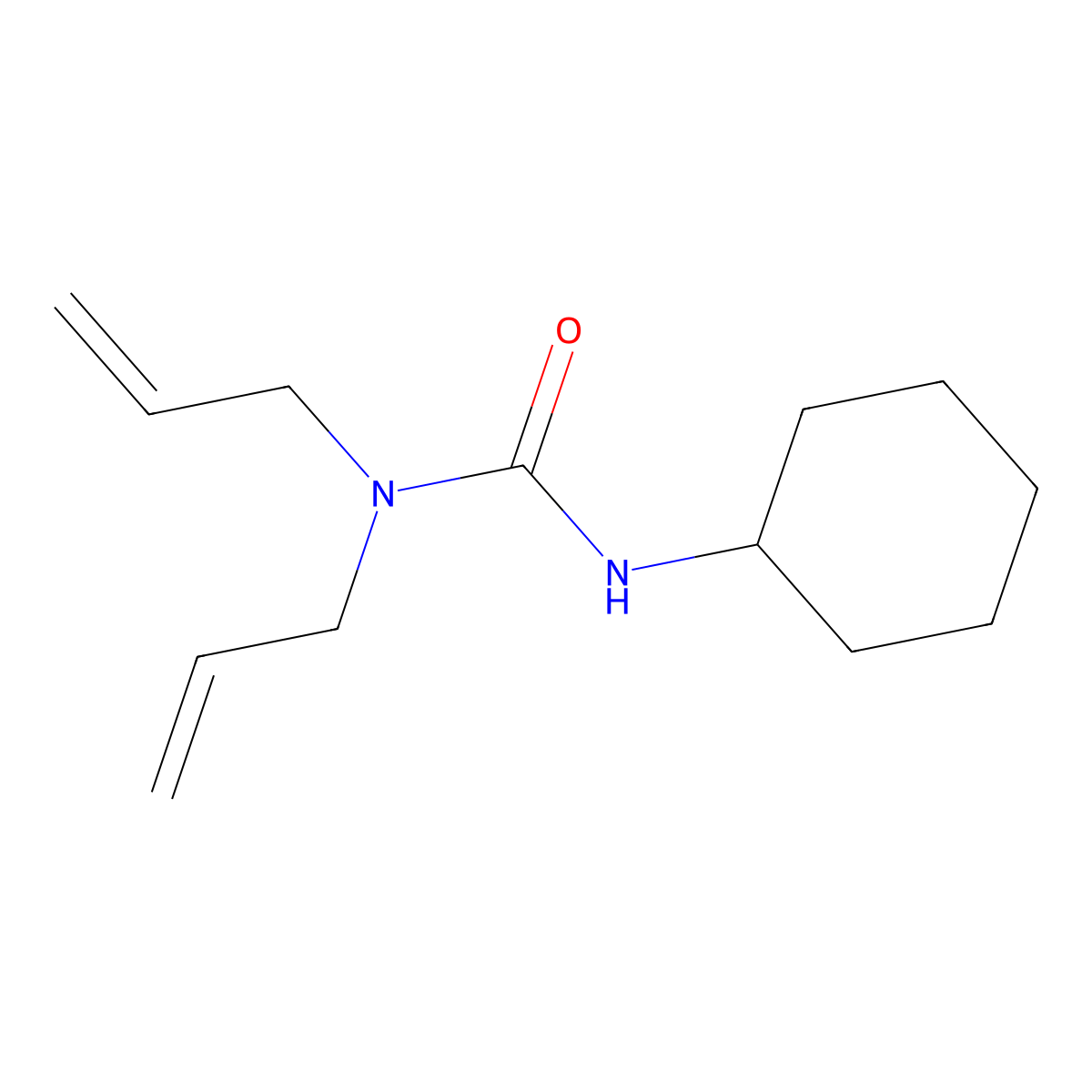 3-Cyclohexyl-1,1-bis(prop-2-enyl)urea molecular structure, CAS 76958-91-3