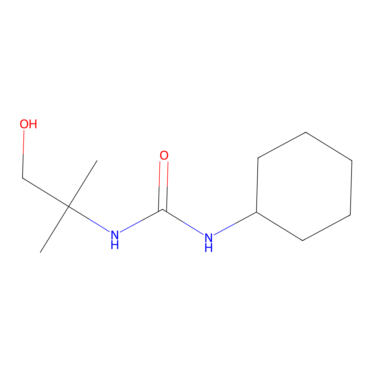 N-Cyclohexyl-N'-(2-hydroxy-1,1-dimethylethyl)urea molecular structure, CAS 76958-92-4