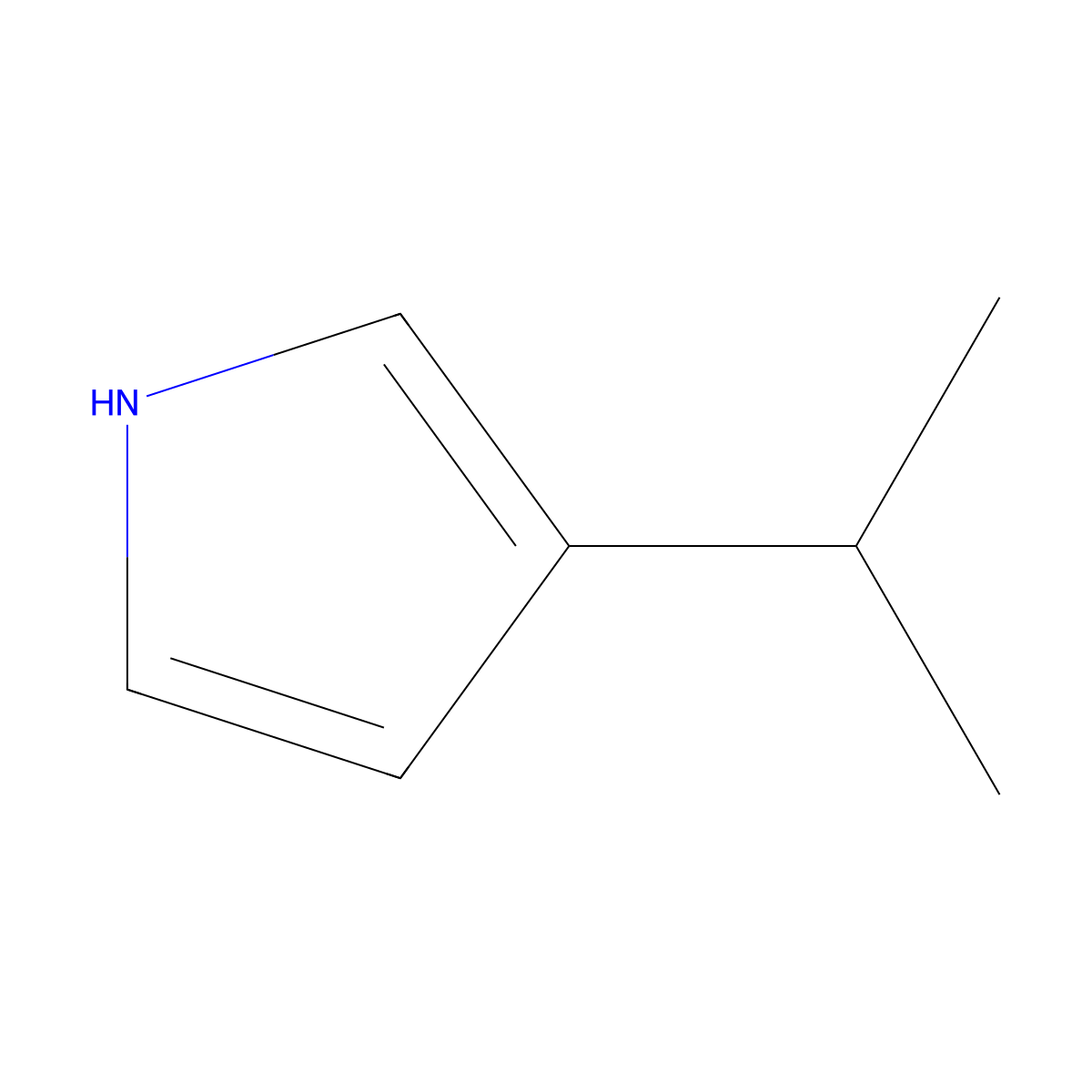 3-isopropyl-1H-pyrrole molecular structure, CAS 7696-52-8