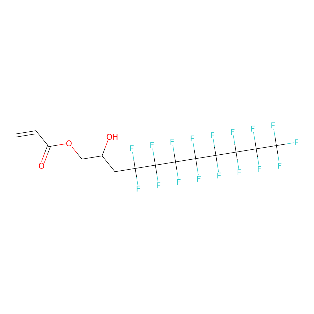 (4,4,5,5,6,6,7,7,8,8,9,9,10,10,11,11,11-Heptadecafluoro-2-hydroxyundecyl) prop-2-enoate molecular structure, CAS 76962-34-0
