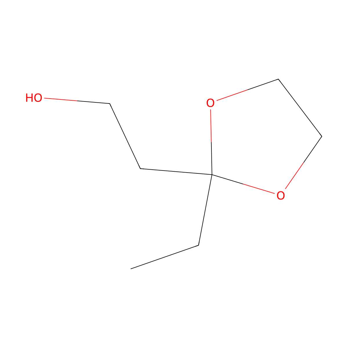 2-(2-Ethyl-1,3-dioxolan-2-yl)ethan-1-ol molecular structure, CAS 76964-27-7