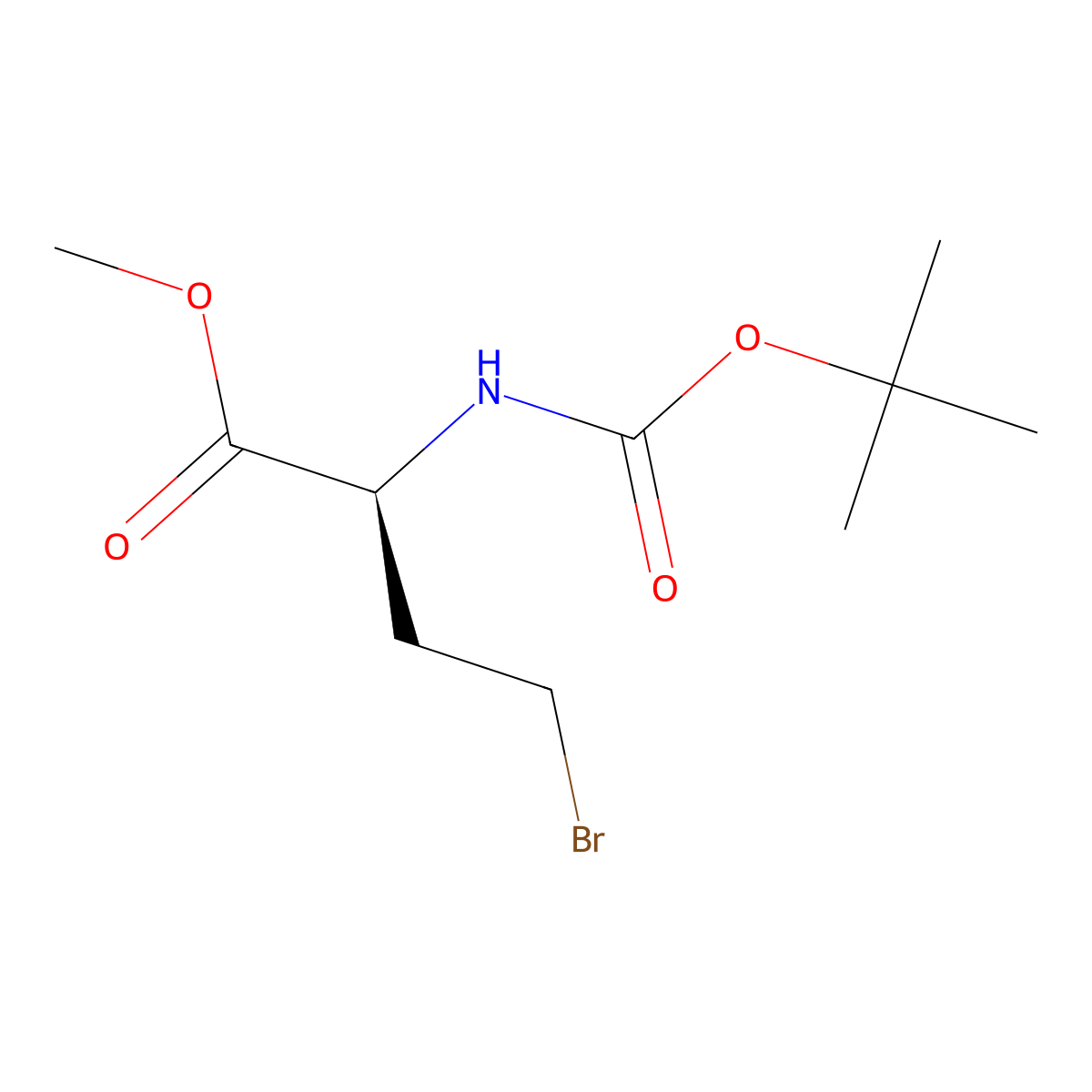 Methyl (S)-2-(Boc-amino)-4-bromobutyrate molecular structure, CAS 76969-87-4