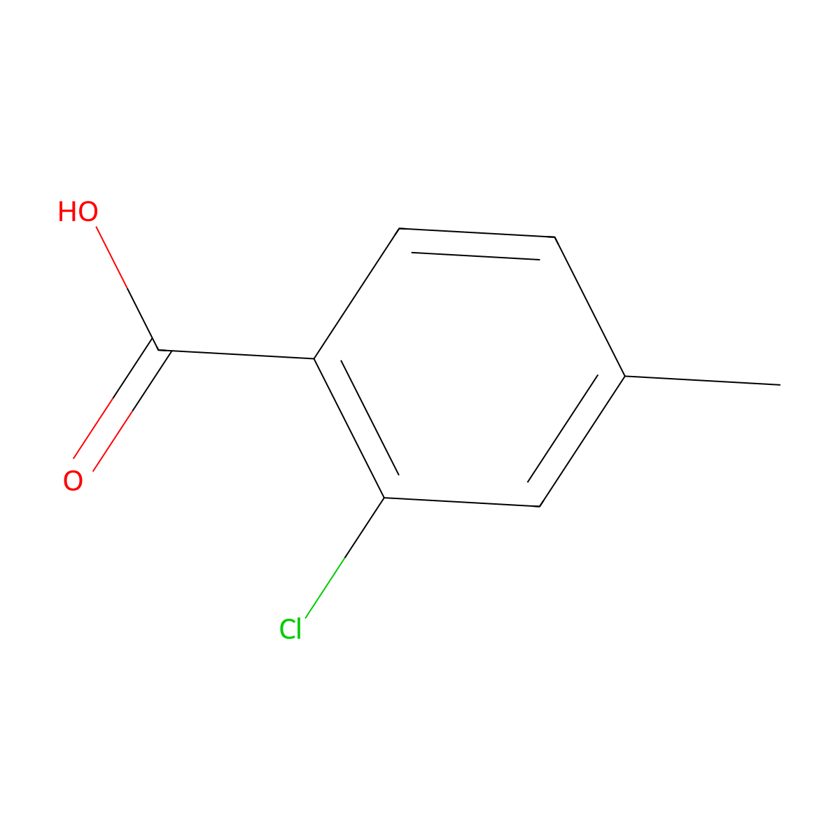 2-Chloro-4-methylbenzoic acid molecular structure, CAS 7697-25-8