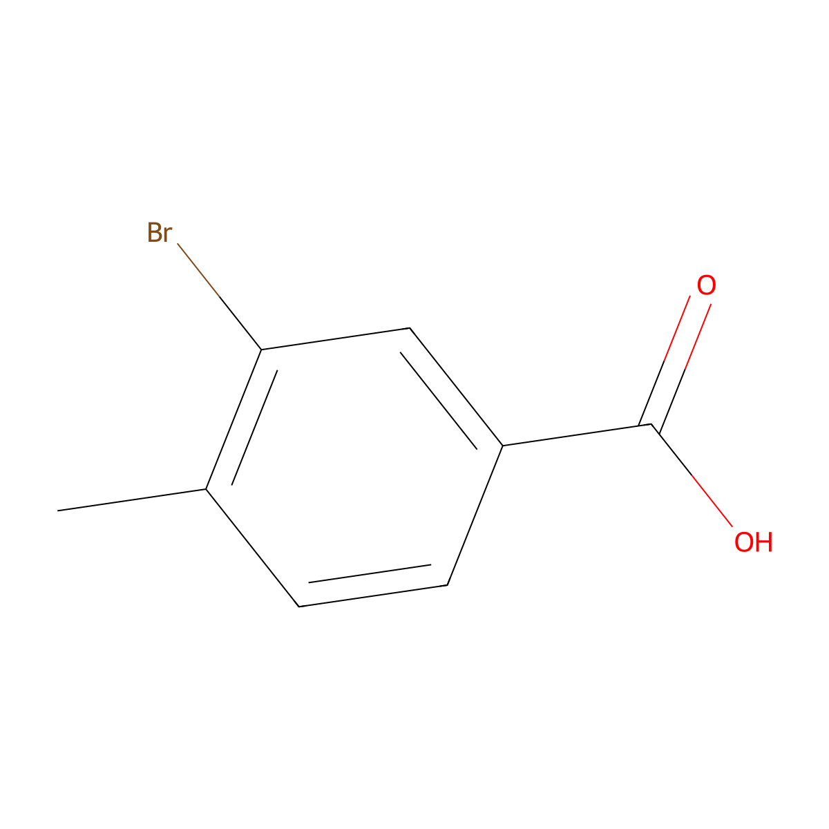 3-Bromo-4-methylbenzoic acid molecular structure, CAS 7697-26-9