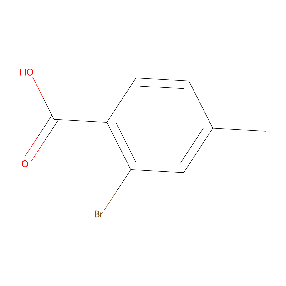 2-Bromo-4-methylbenzoic acid molecular structure, CAS 7697-27-0