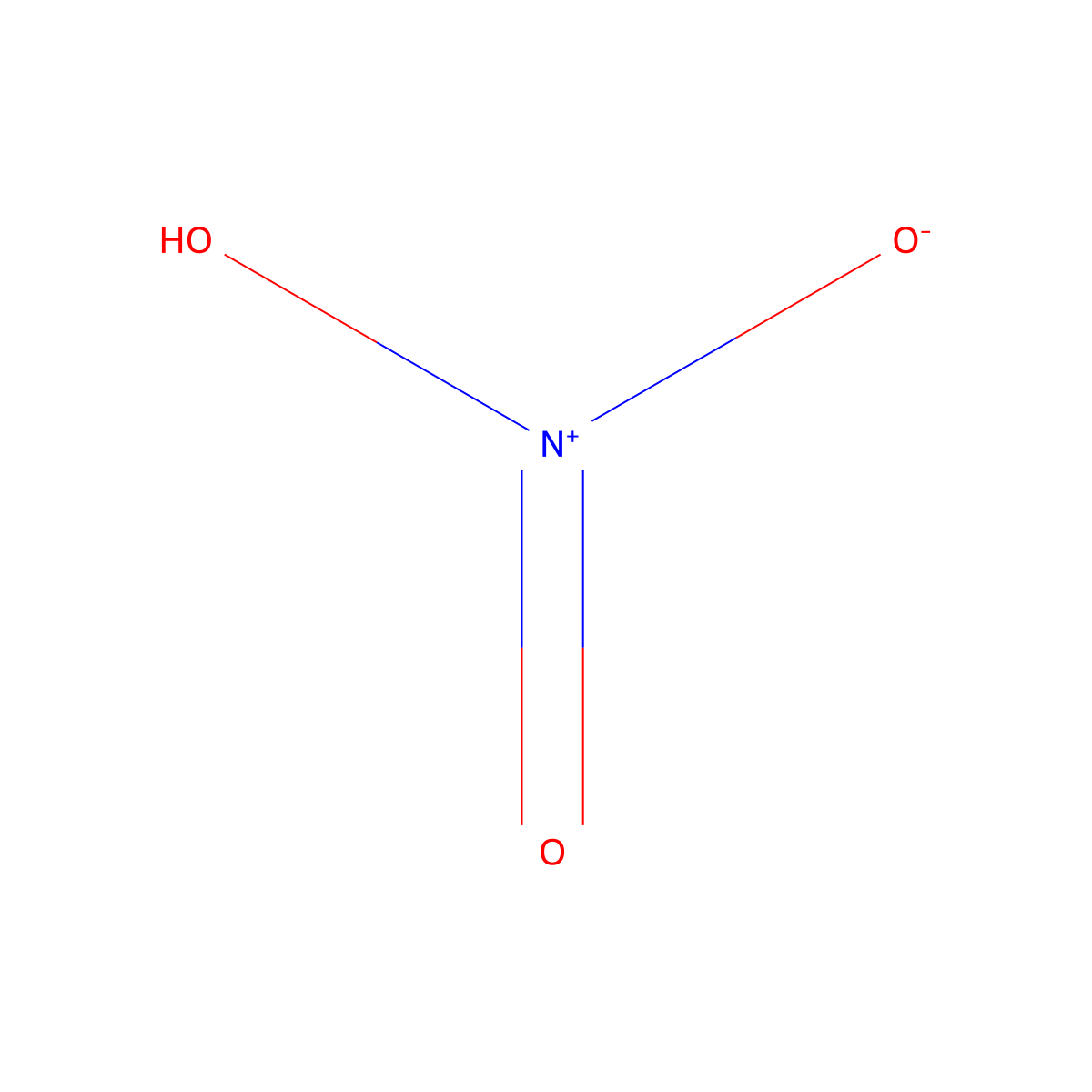 Nitric Acid molecular structure, CAS 7697-37-2